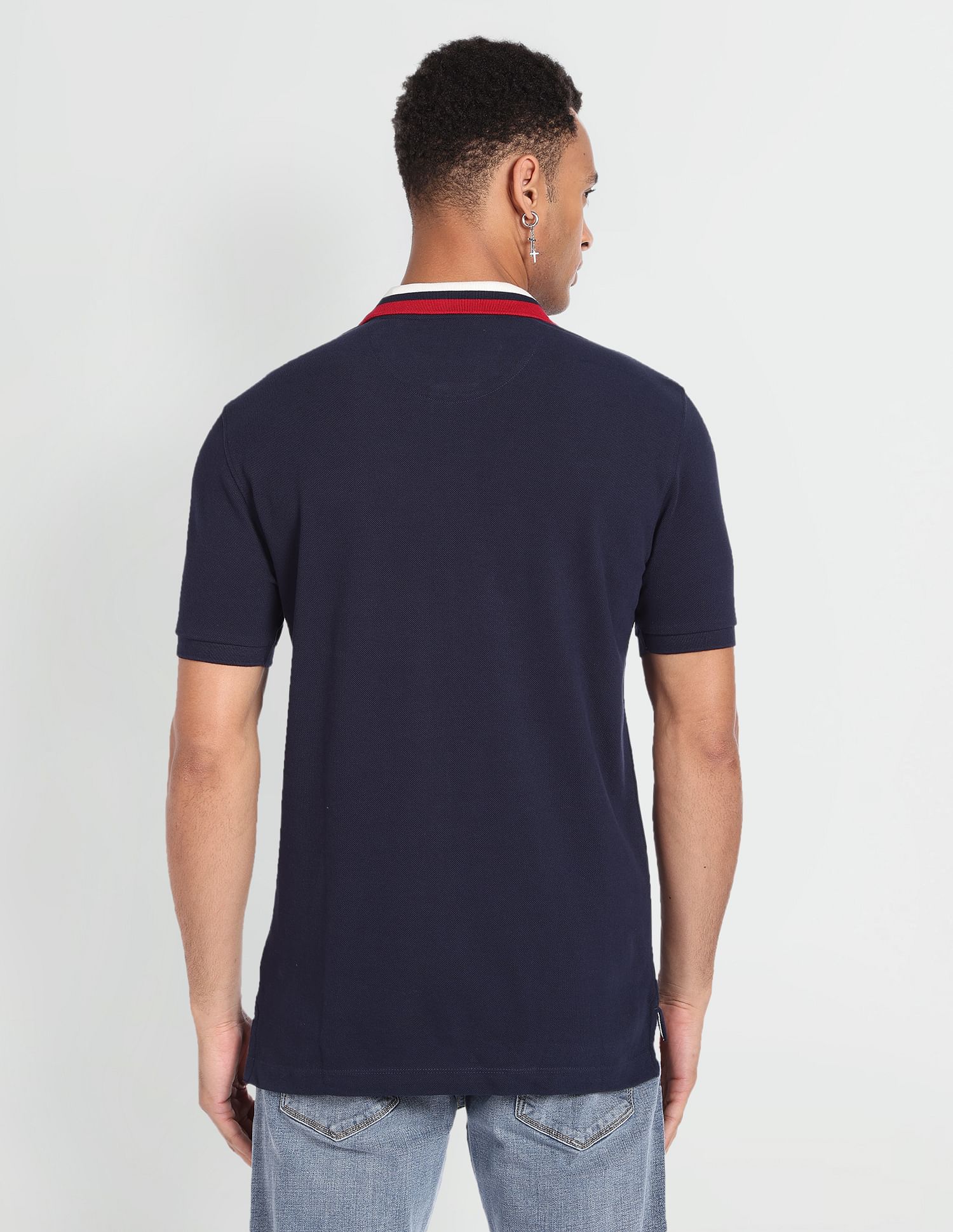 Flying Machine Solid Cotton Polo Shirt