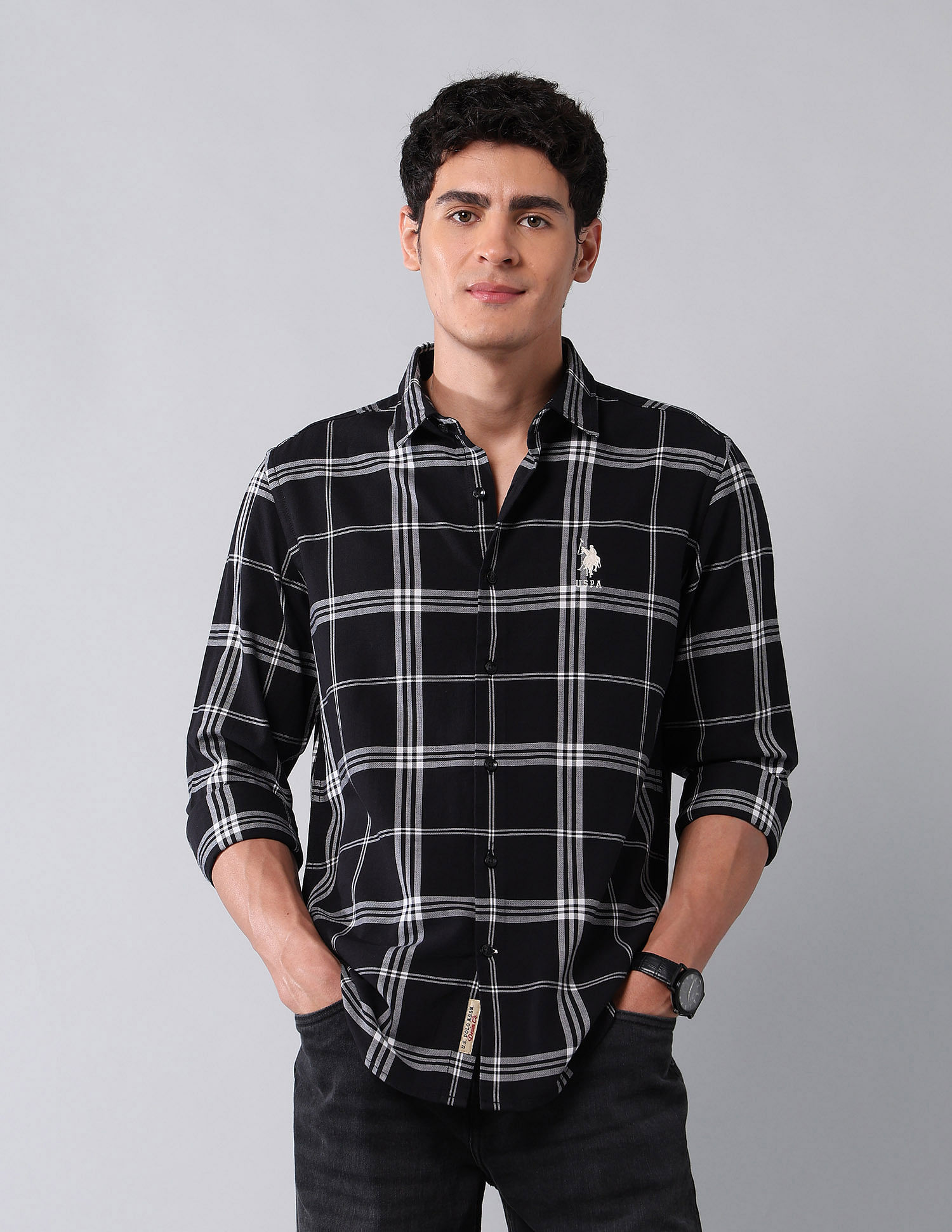 U.S. Polo Assn. Denim Co. Grid Tattersall Checked Pure Cotton Shirt
