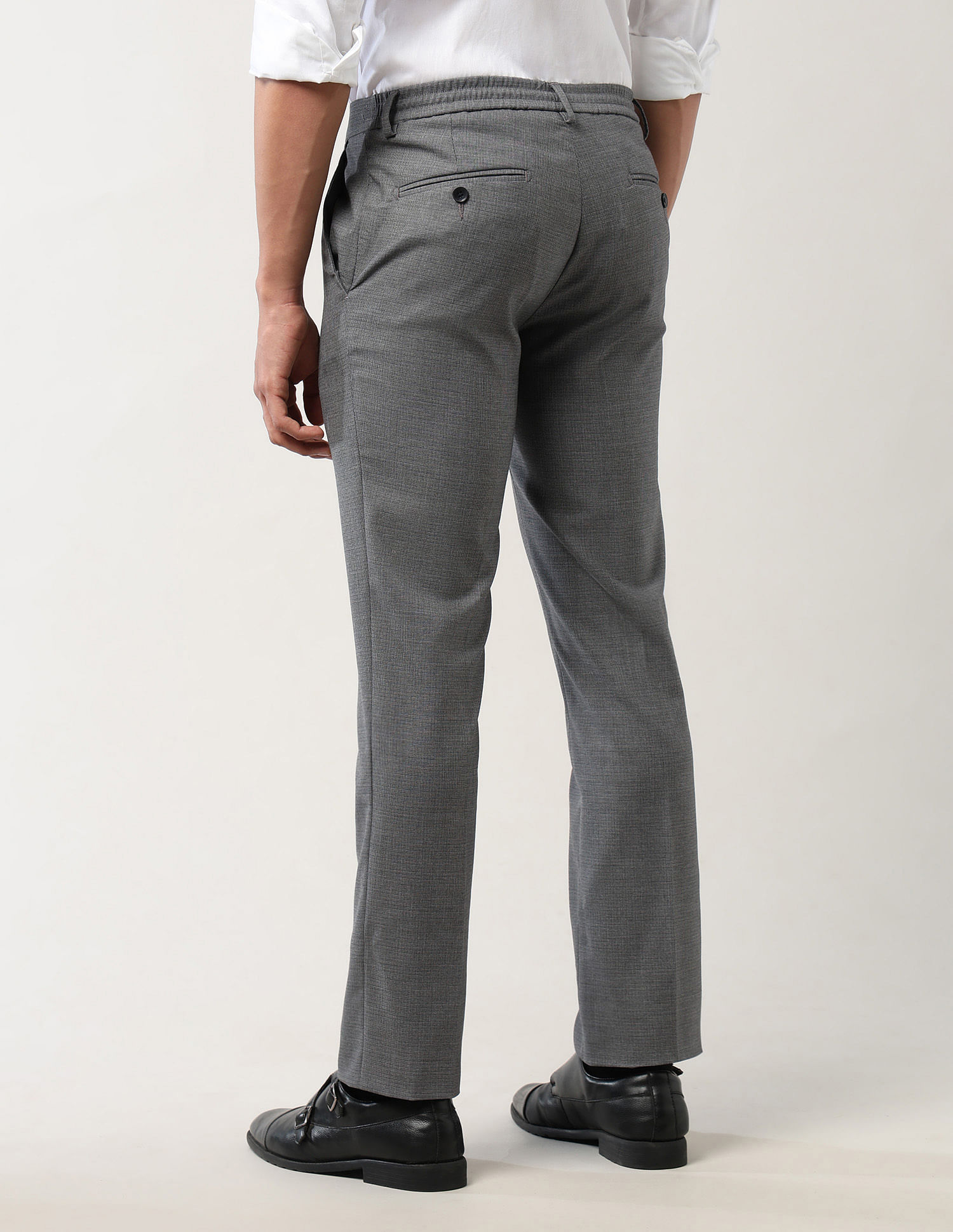 Arrow Regular Fit Textured Trousers