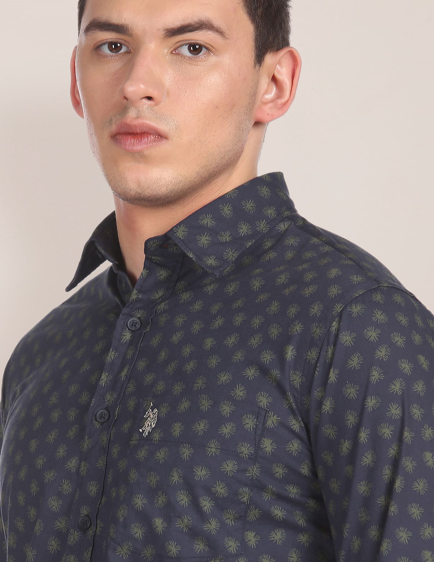 U.S. Polo Assn. Spread Collar Printed Casual Shirt