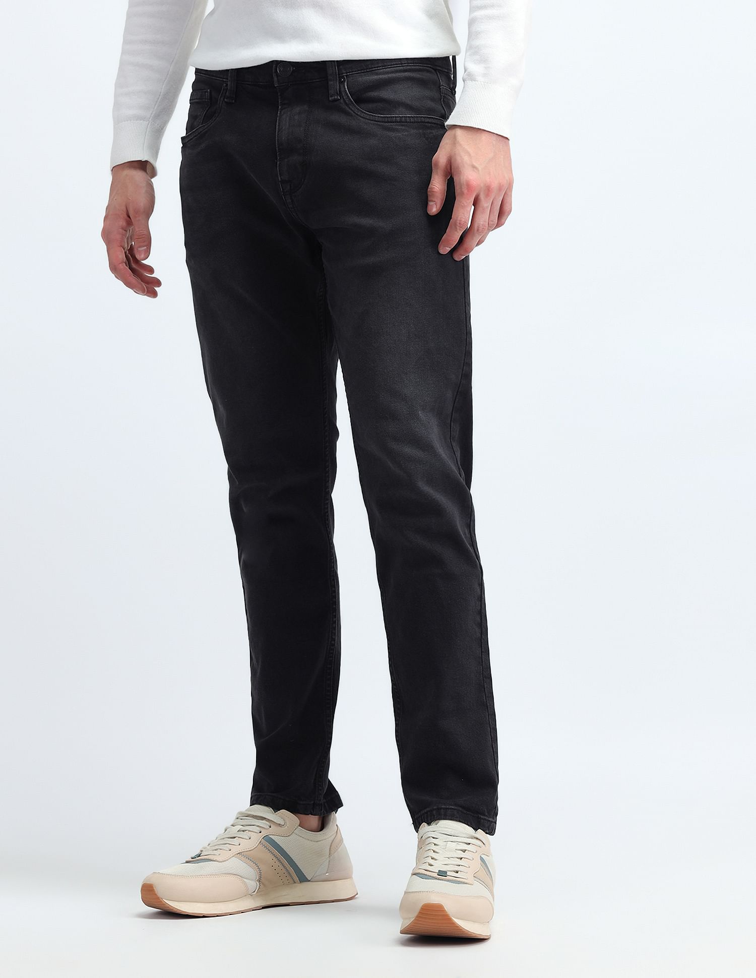 Flying Machine Slash Slim Tapered Fit Jeans