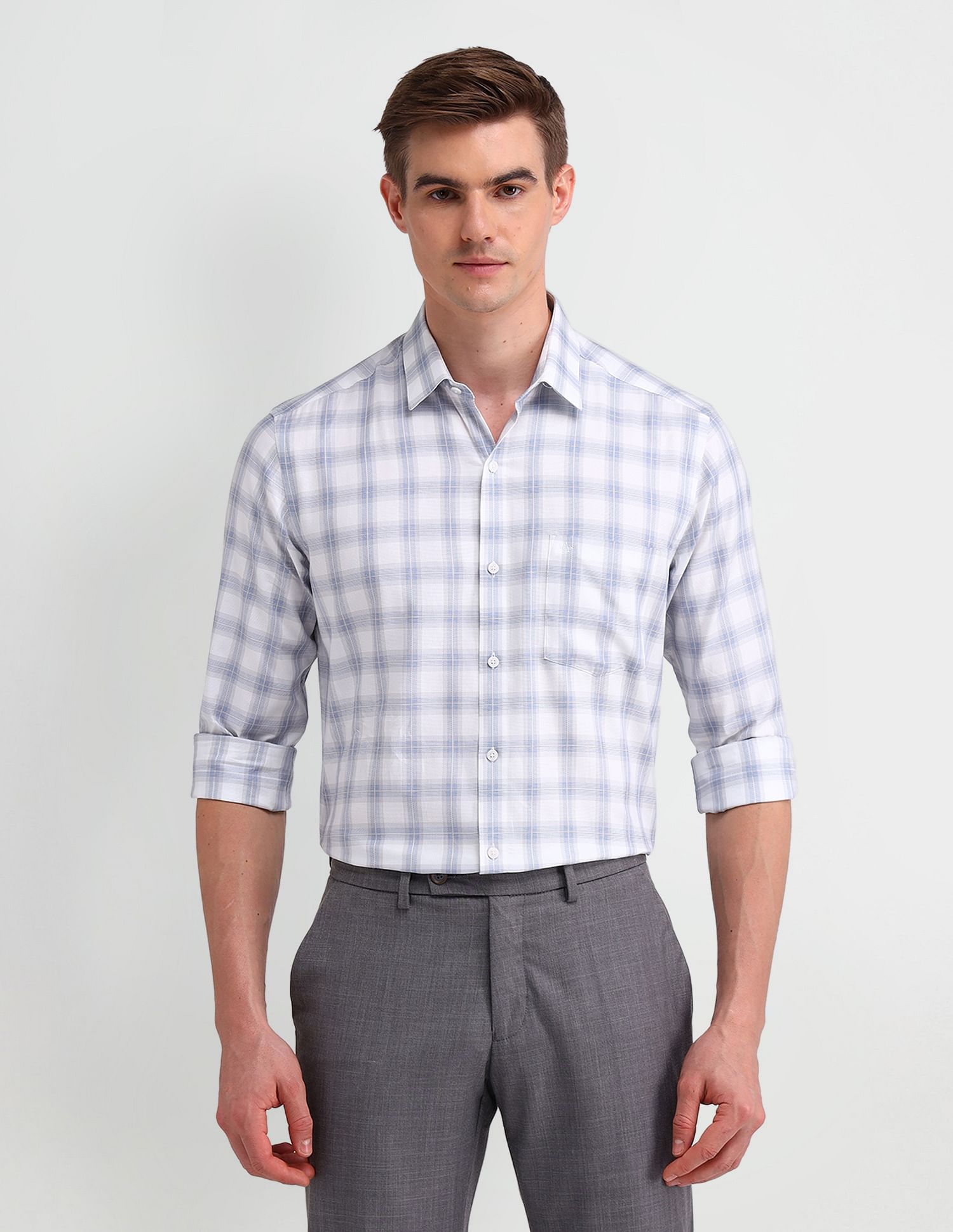 Arrow Brooklyn Fit Windowpane Checked Shirt