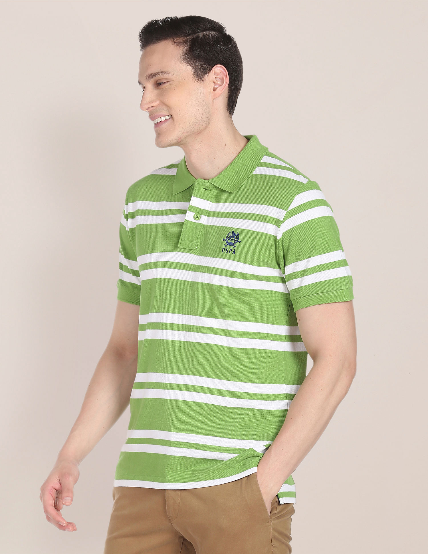 U.S. Polo Assn. Horizontal Stripe Cotton Polo Shirt