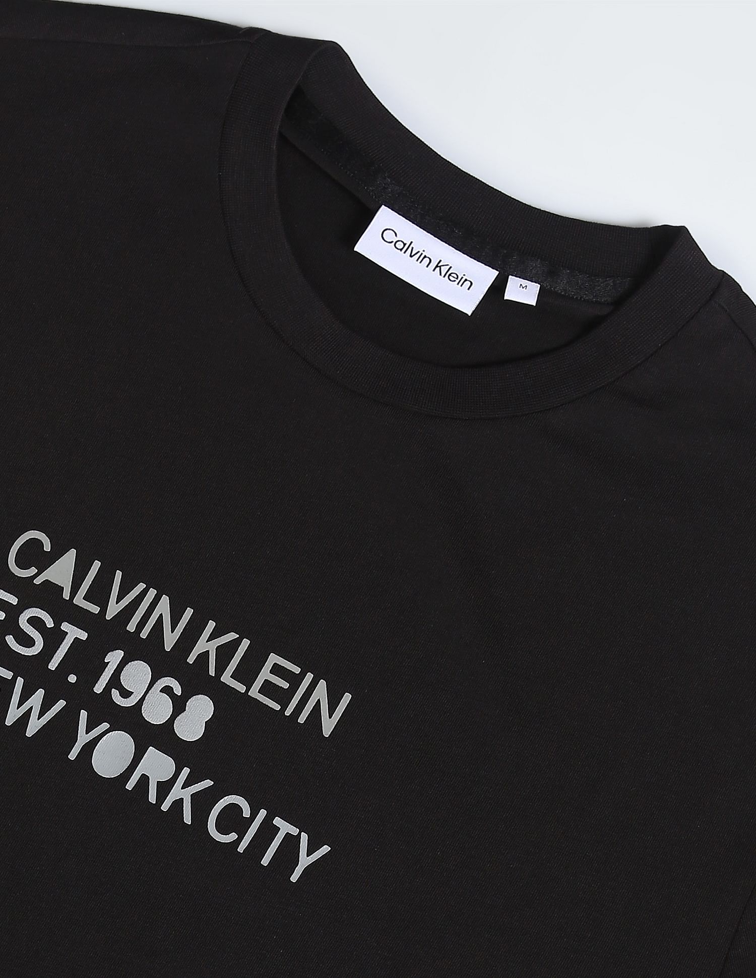Calvin Klein Mixed Print Stencil Logo T-Shirt