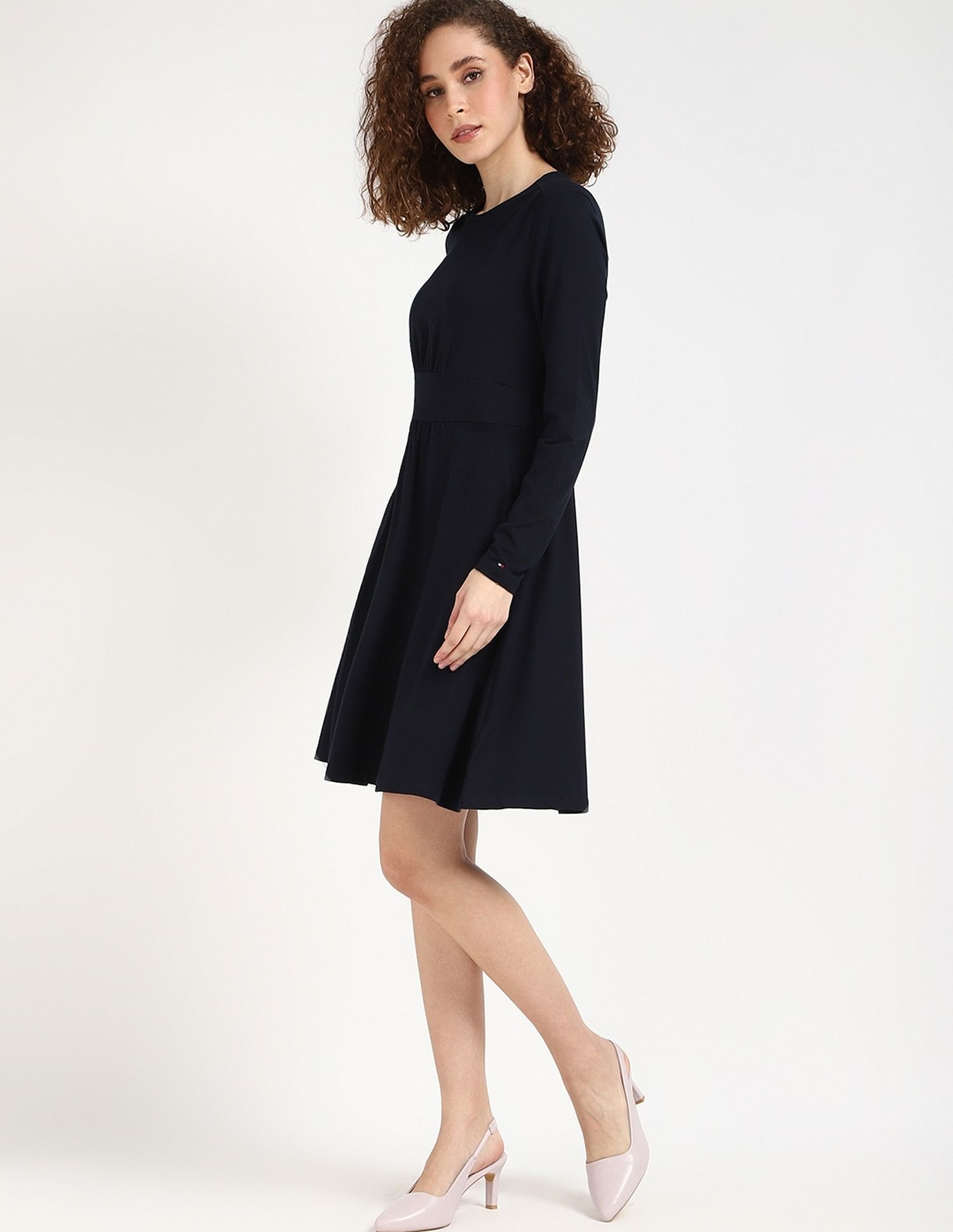 Tommy Hilfiger Cotton Round Neck A-Line Dress