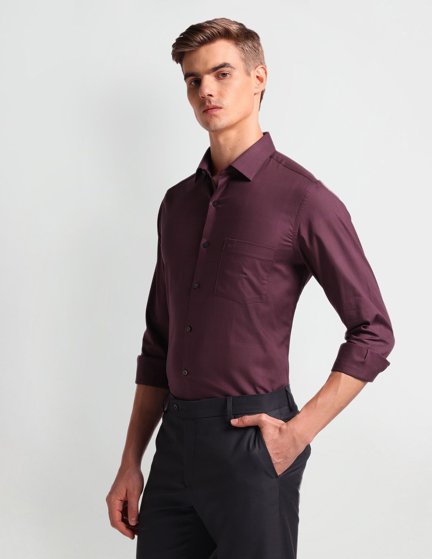 Arrow Windowpane Check Twill Shirt