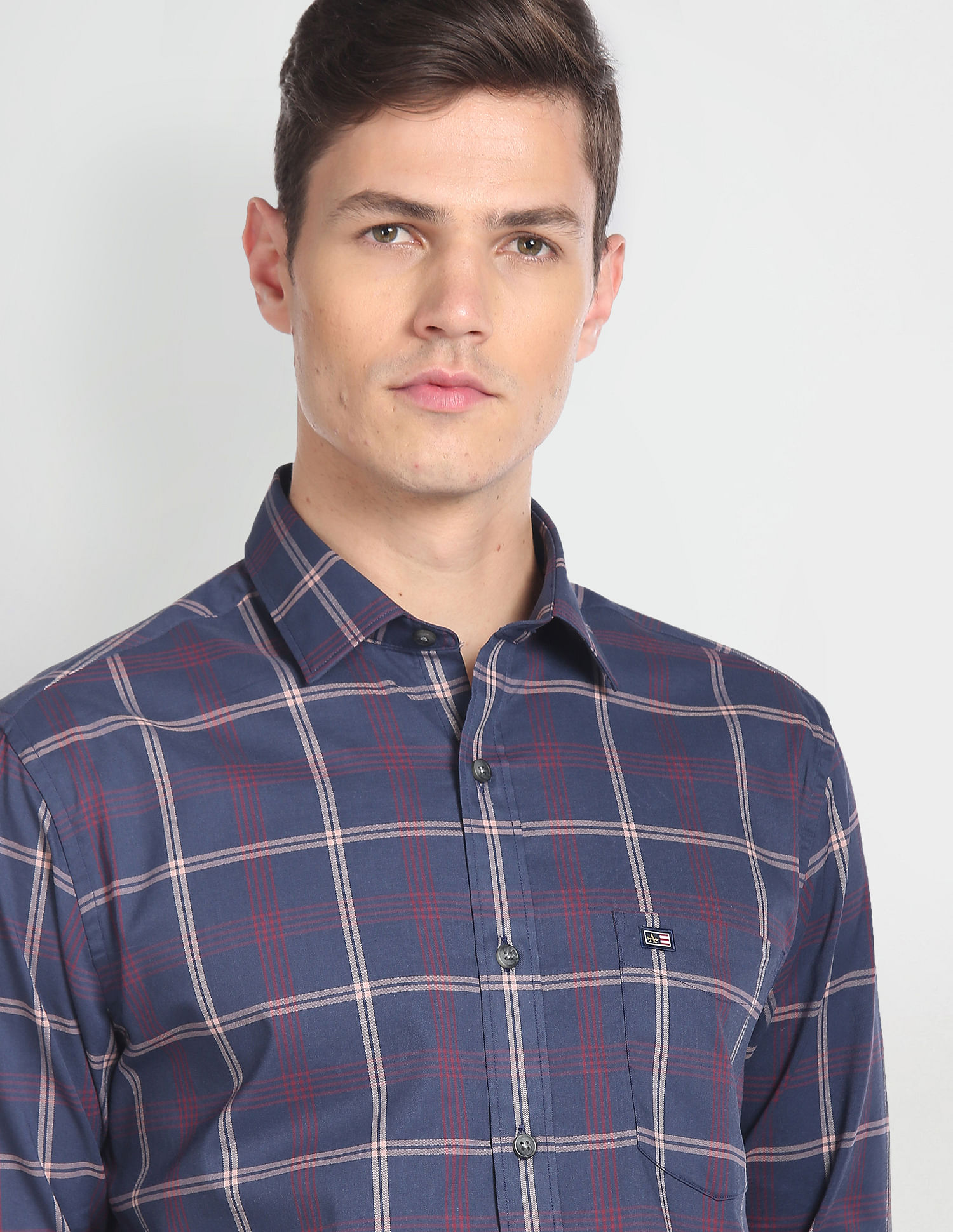 Arrow Sports Twill Grid Tattersall Check Shirt