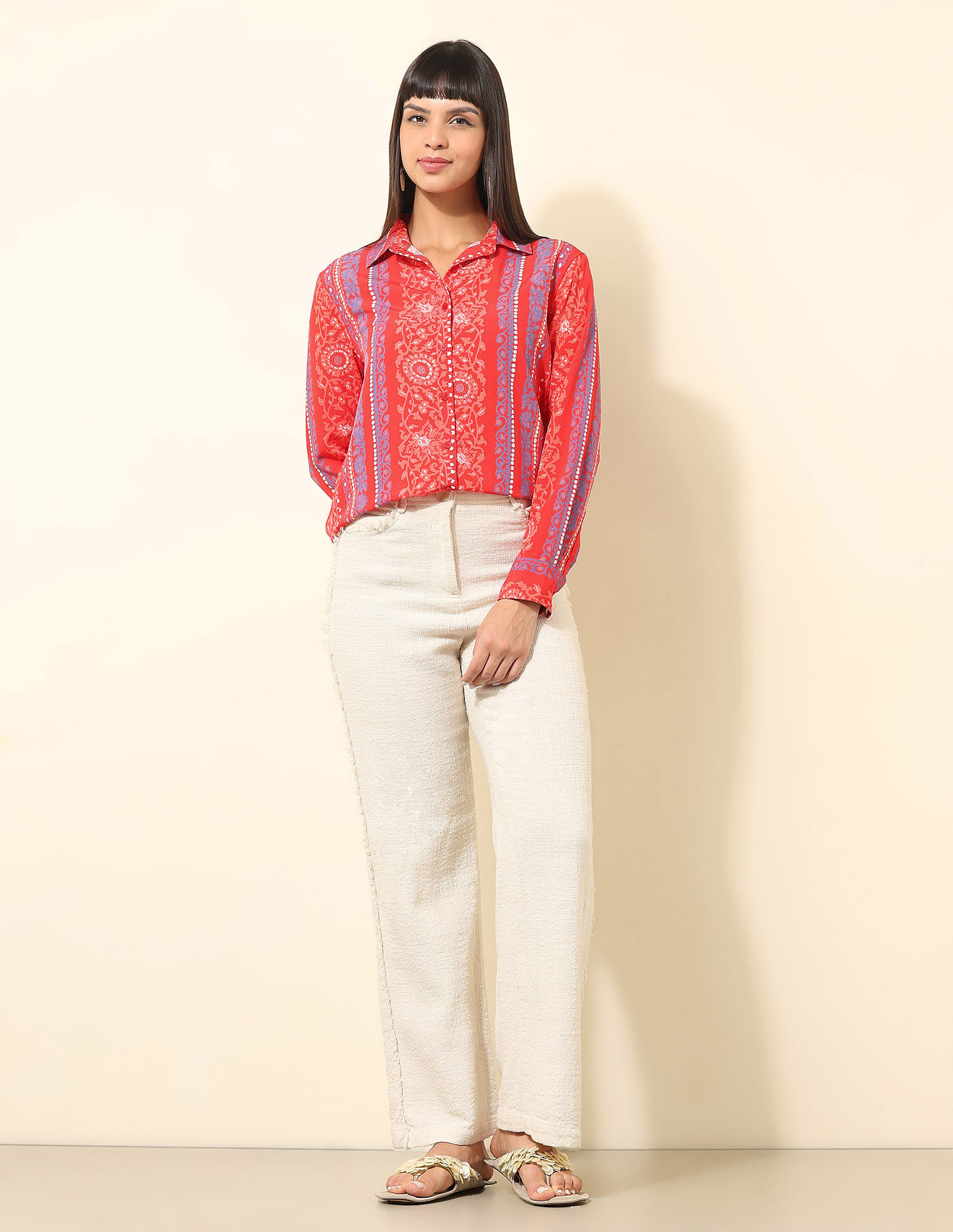 U.S. Polo Assn. Women Relaxed Fit Boho Printed Shirt