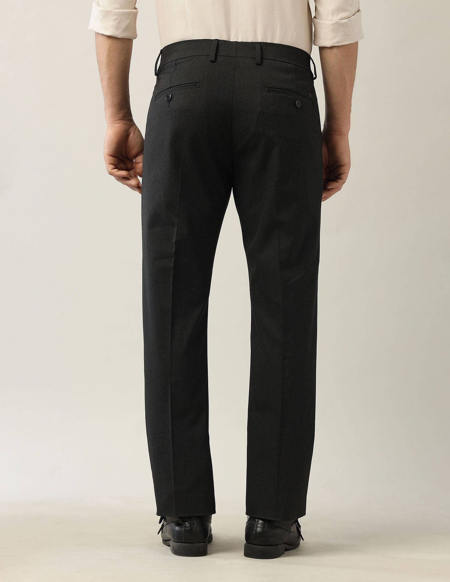 Arrow Mid Rise Autoflex Pleated Front Trousers