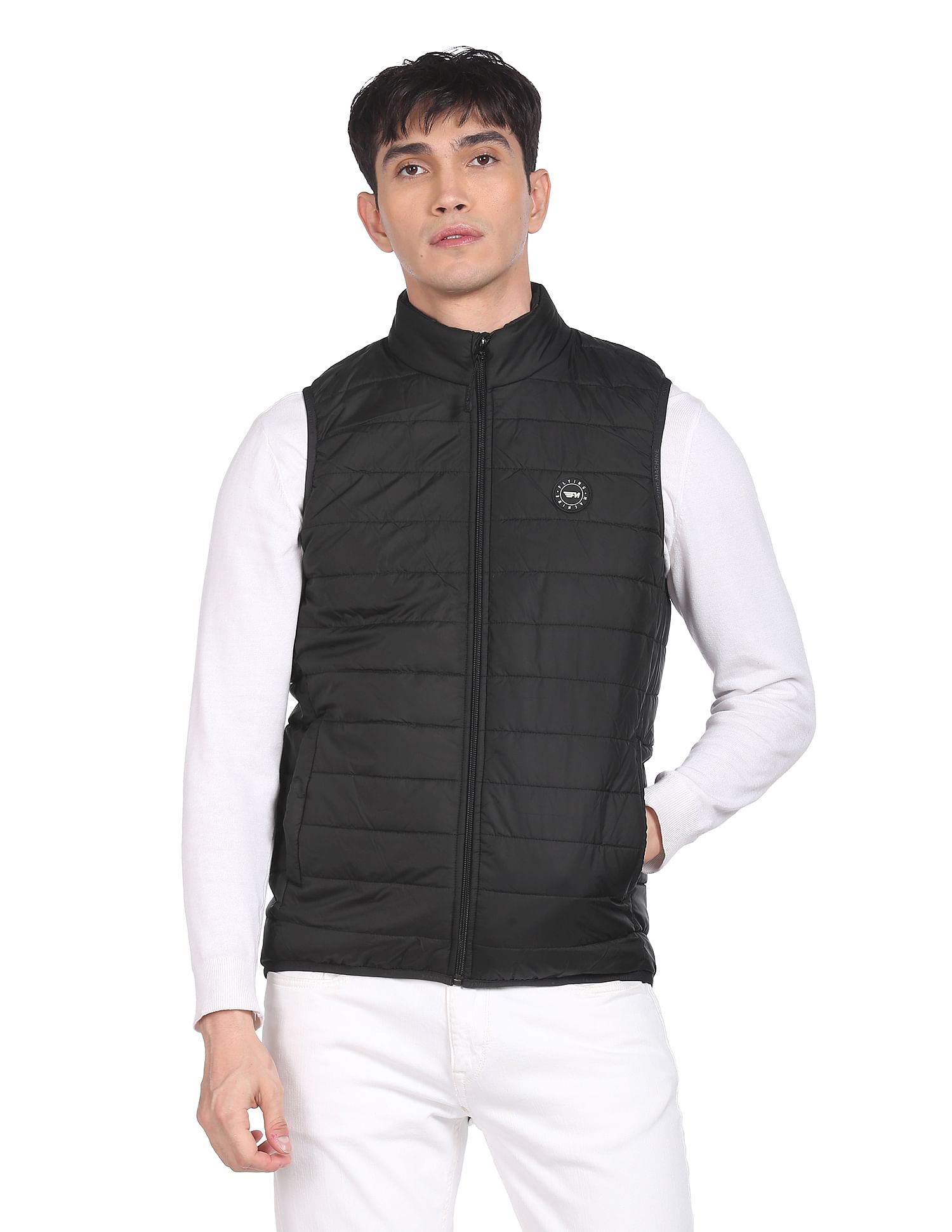 Flying Machine High Neck Sleeveless Padded Jacket