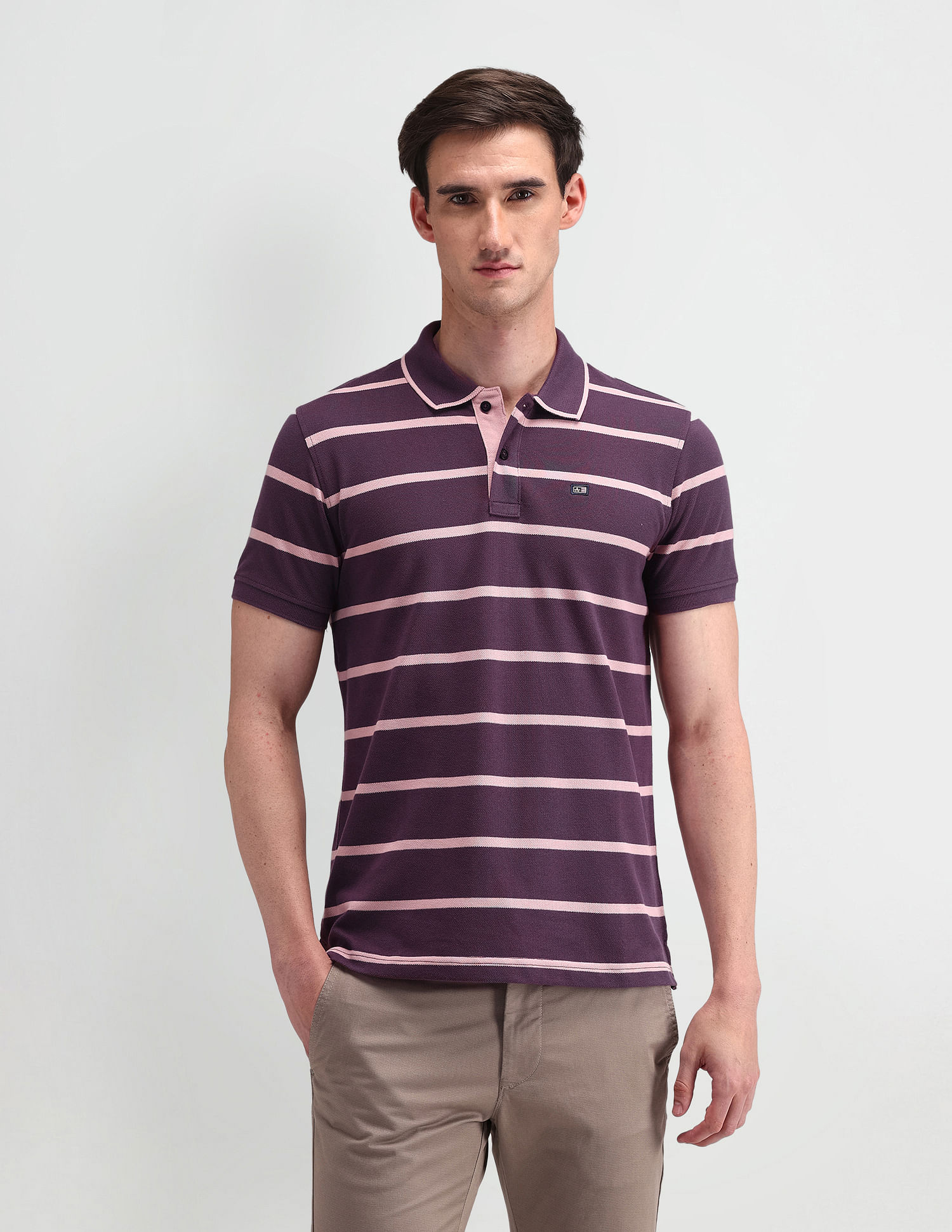 Arrow Sport Horizontal Striped Regular Polo Shirt