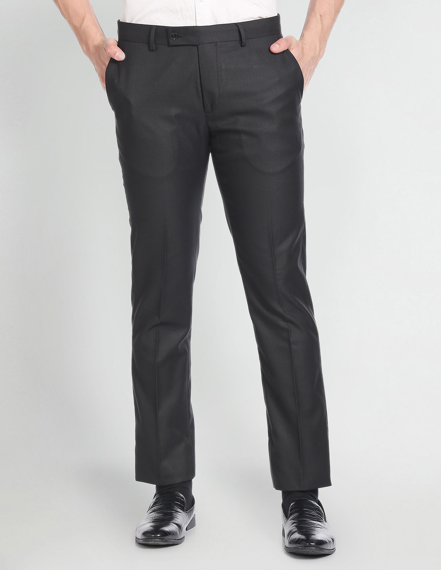 Arrow Hudson Regular Fit Twill Formal Trousers