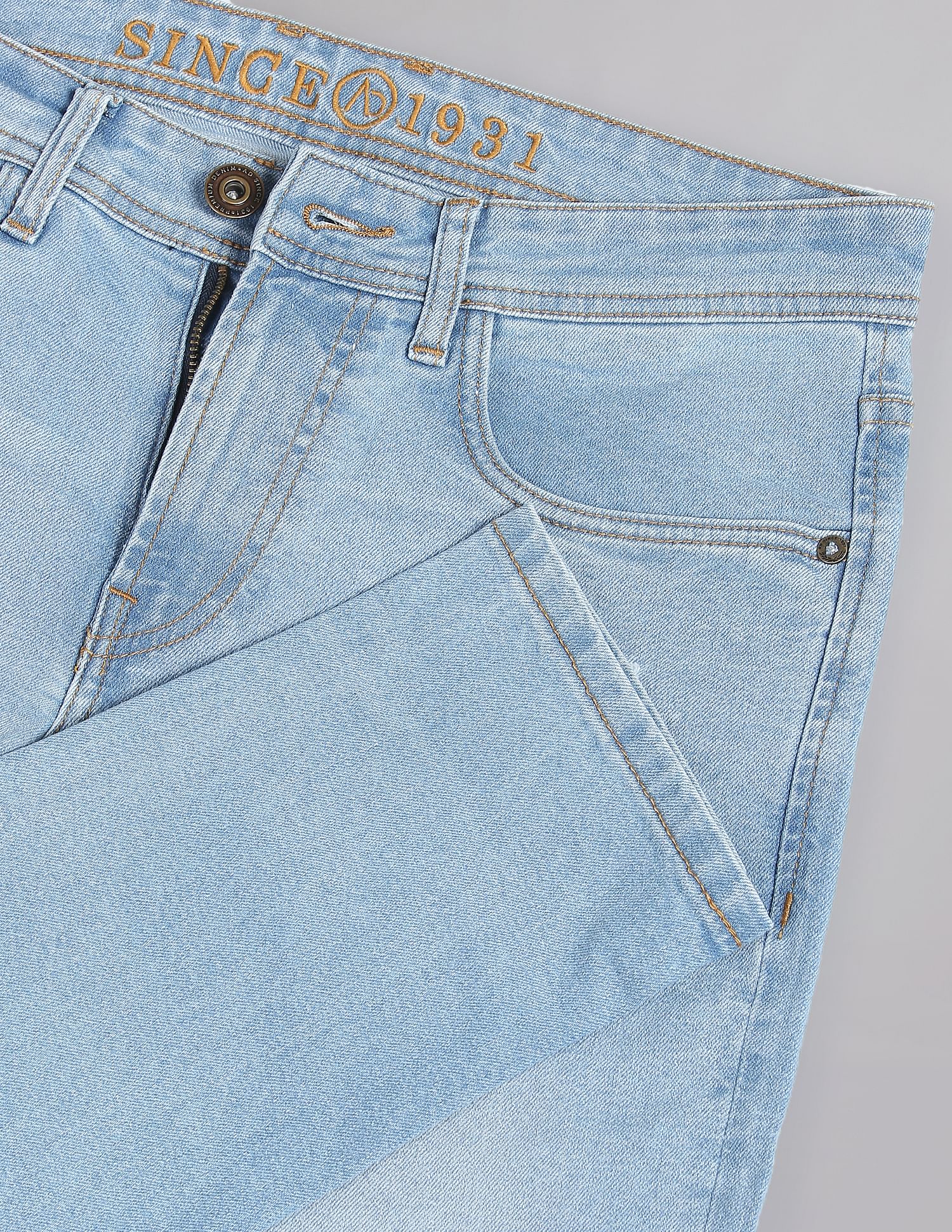 AD by Arvind Skinny Fit Distressed Jeans