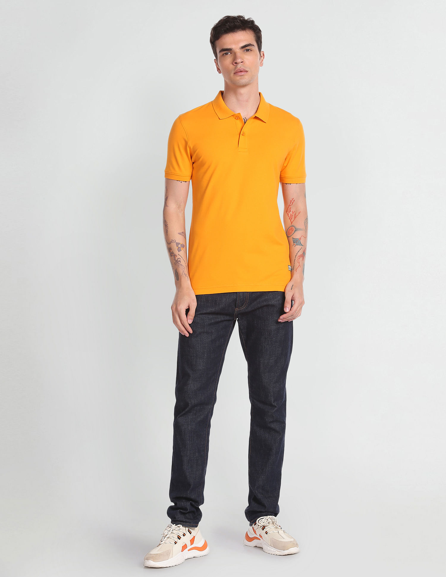 Flying Machine Solid Pique Polo Shirt