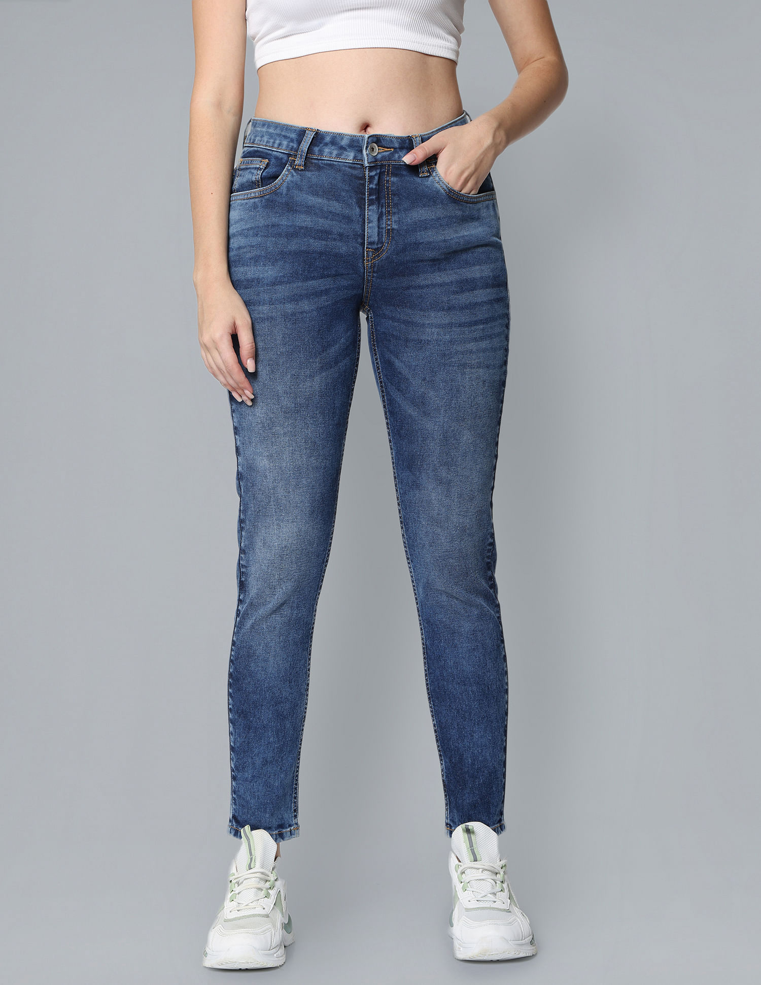 Flying Machine Women Mid Rise Veronica Skinny Fit Jeans