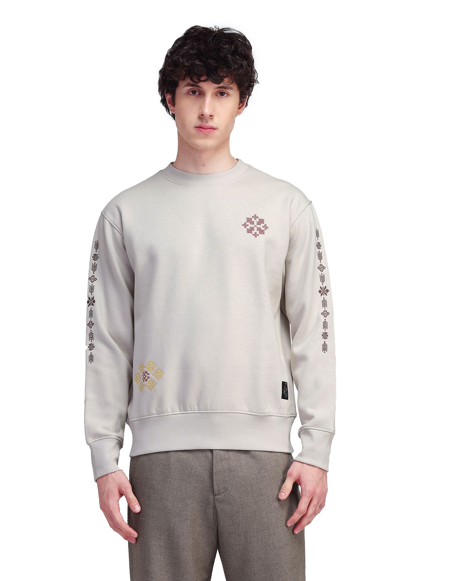 Flying Machine Relaxed Fit Printed Sweatshirt