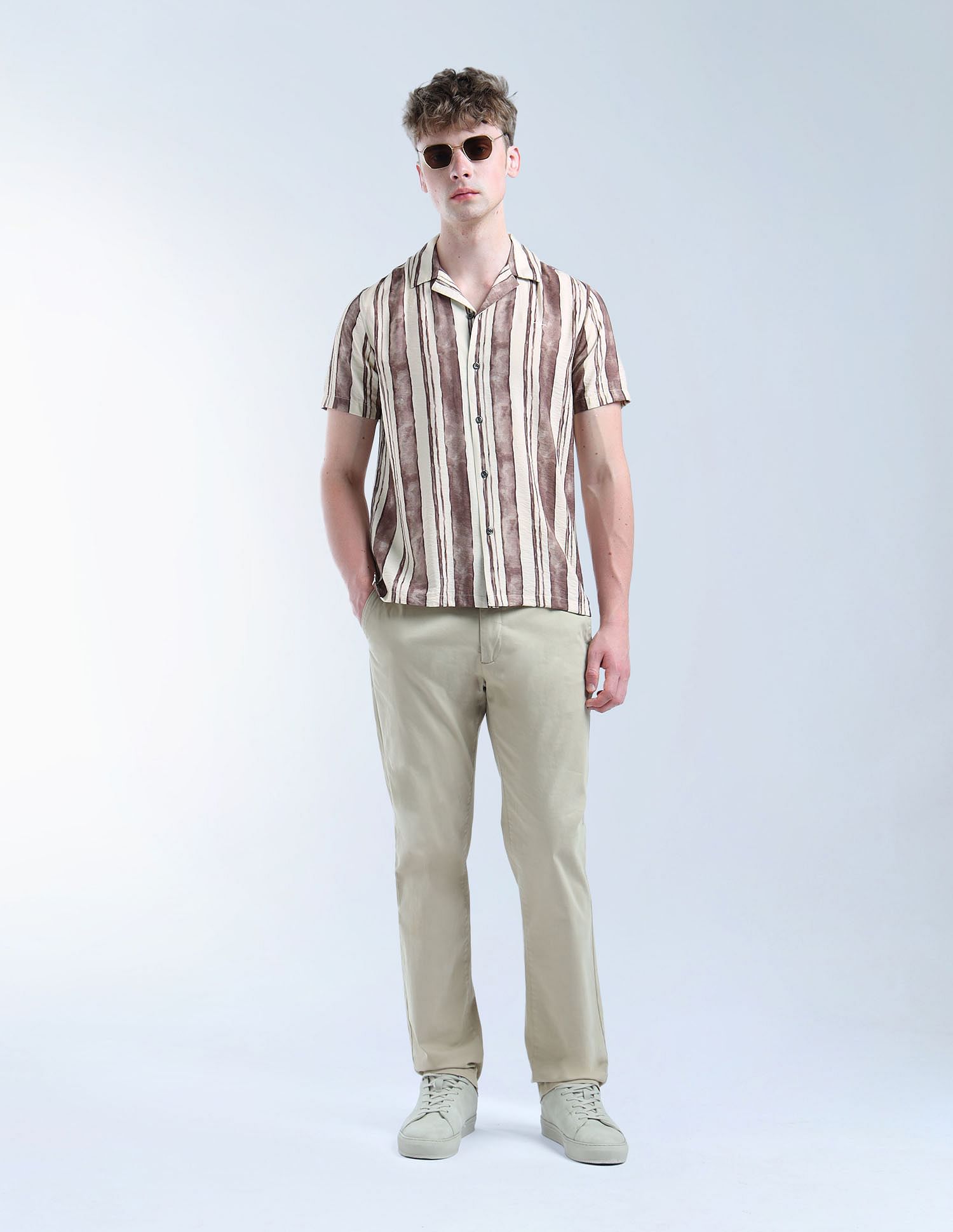 Flying Machine Vertical Striped Color Of Home Shirt