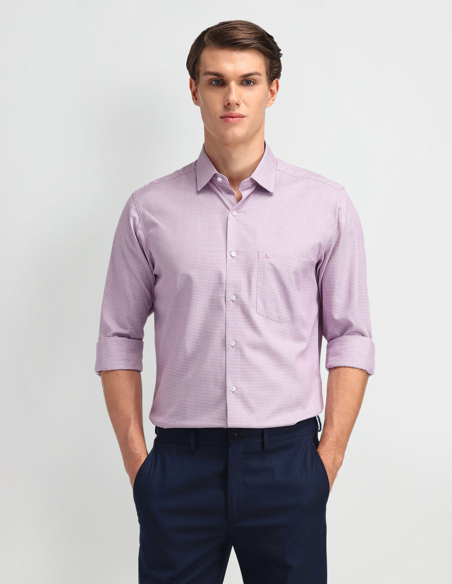 Arrow Liberty Classic Fit Micro Checked Shirt