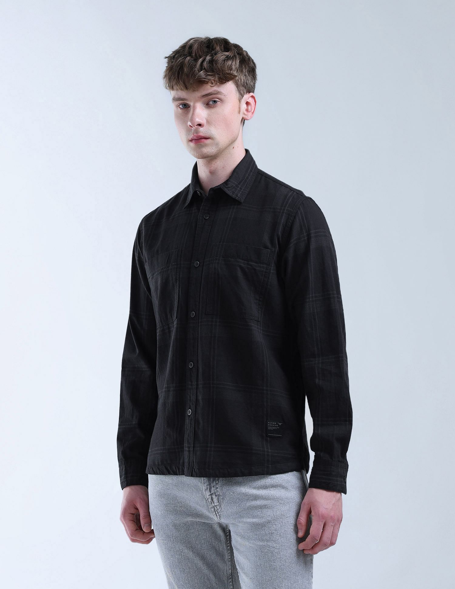 Flying Machine Grid Tattersall Checked Essentials Shirt