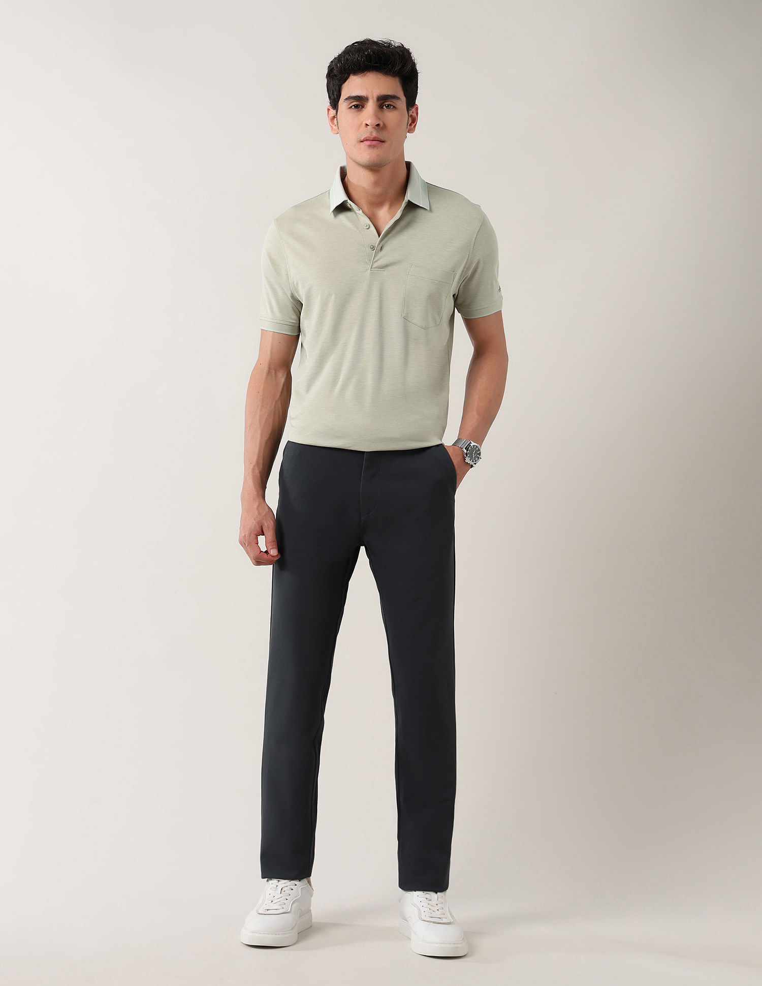 Arrow Solid Pure Cotton Polo Shirt