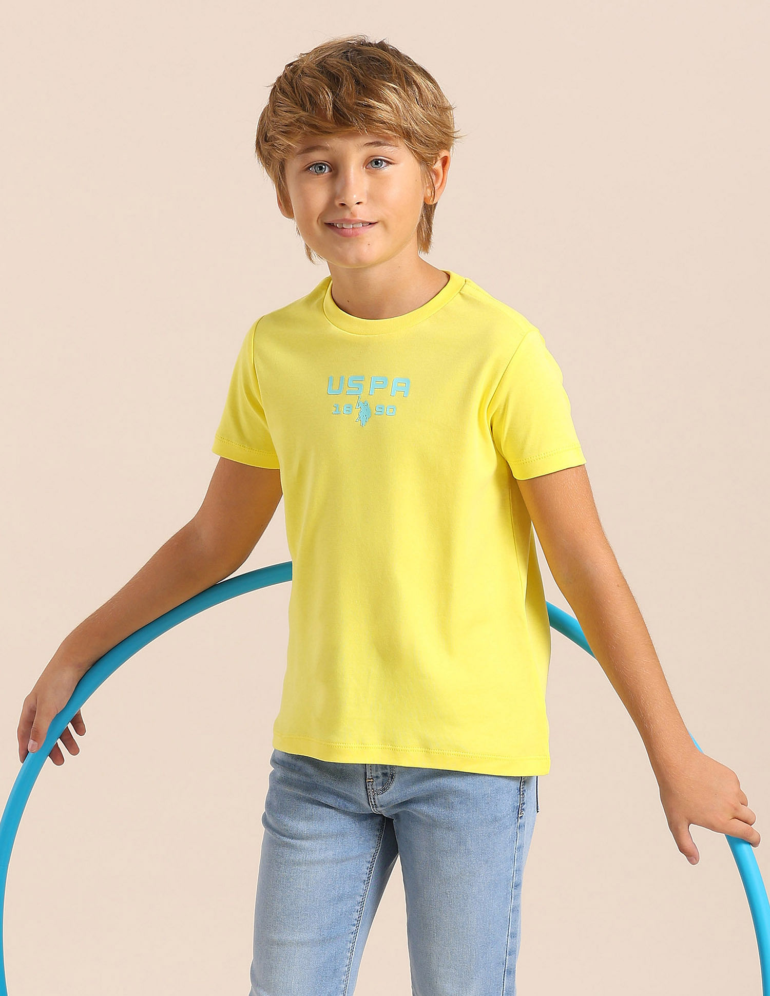 U.S. Polo Assn. Kids Boys Solid Regular Fit T-Shirt