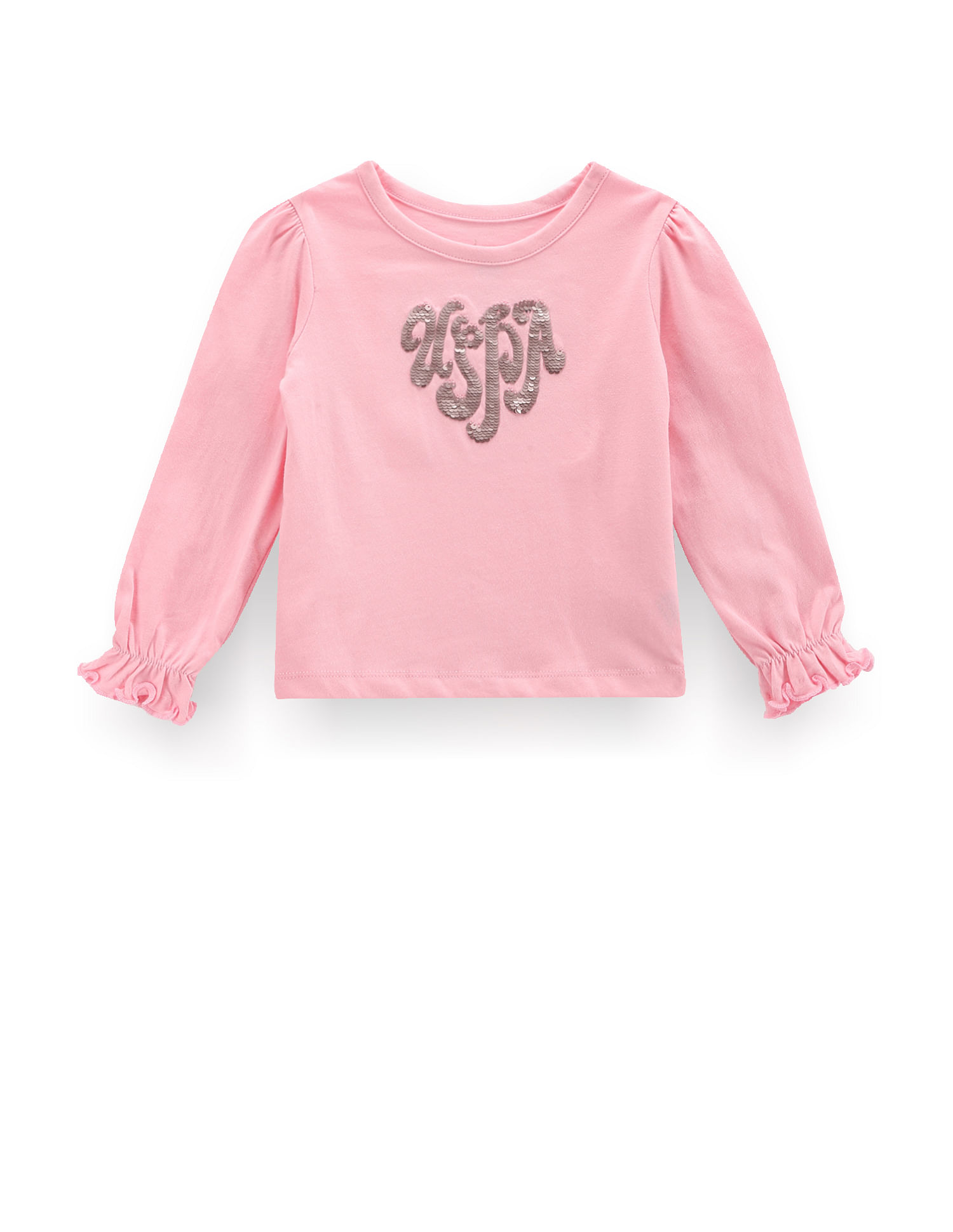 U.S. Polo Assn. Kids Girls Flip Sequin Cotton T-Shirt
