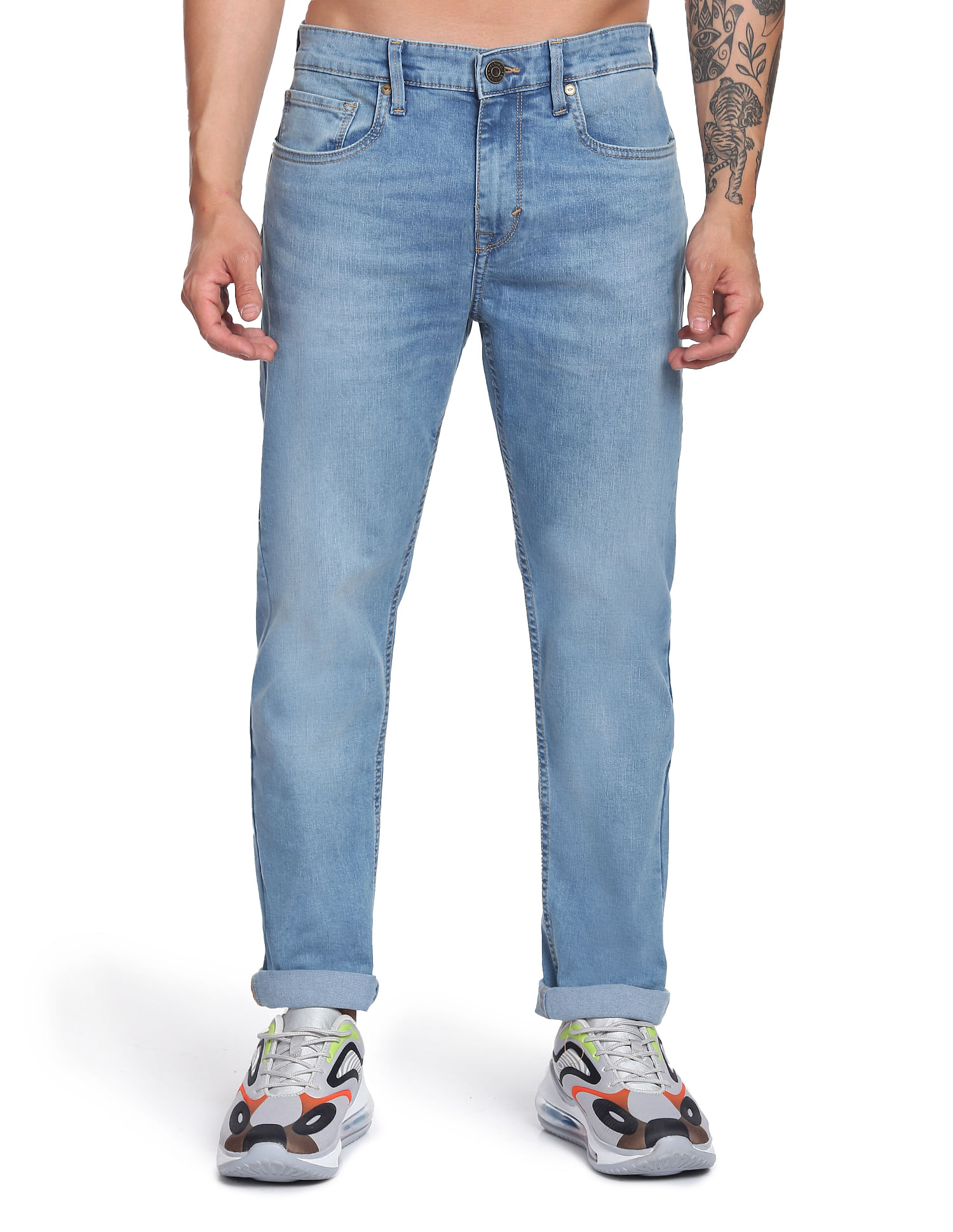 Flying Machine Slim Tapered Fit Stone Wash Jeans