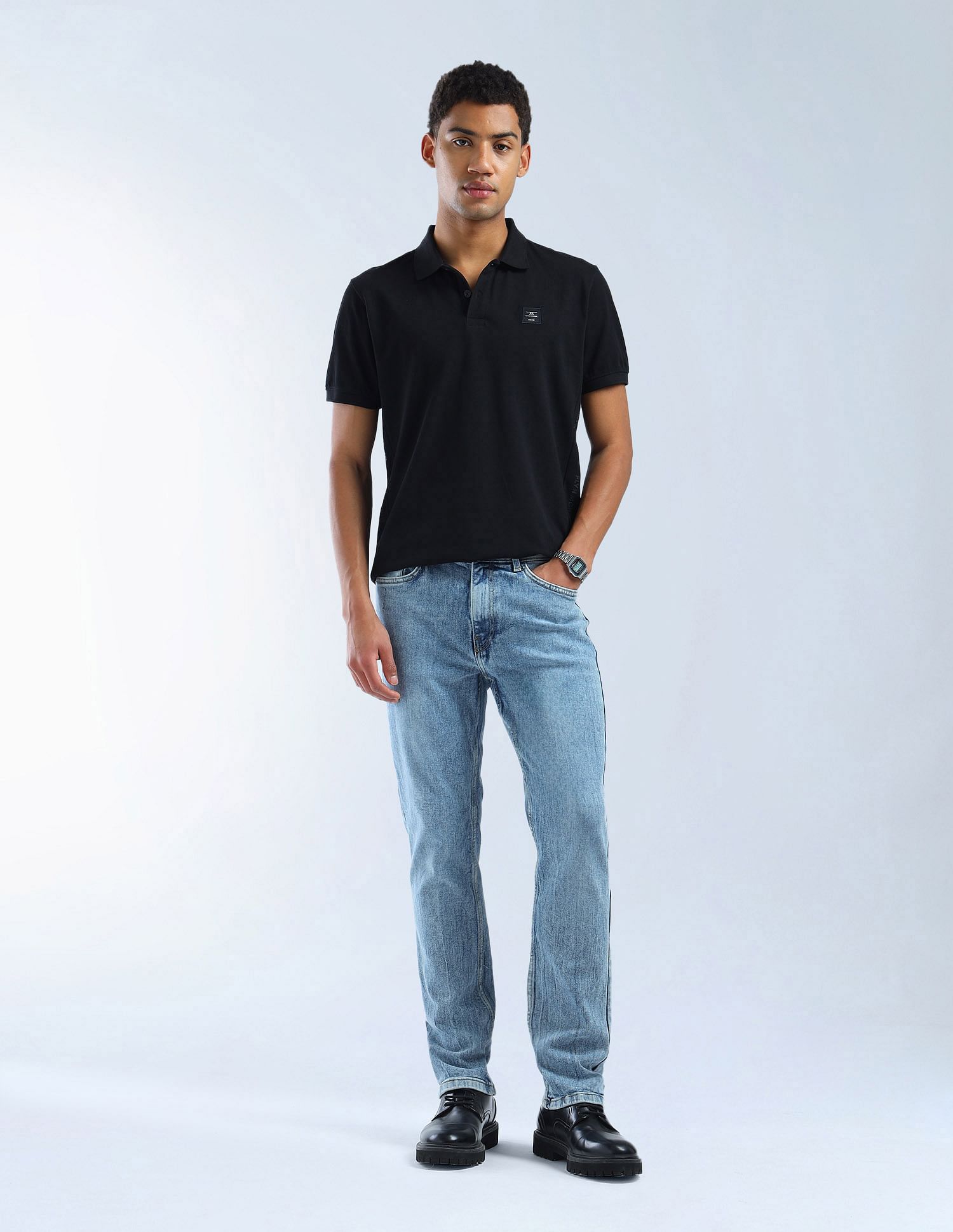Flying Machine Solid Pure Cotton Essentials Polo Shirt