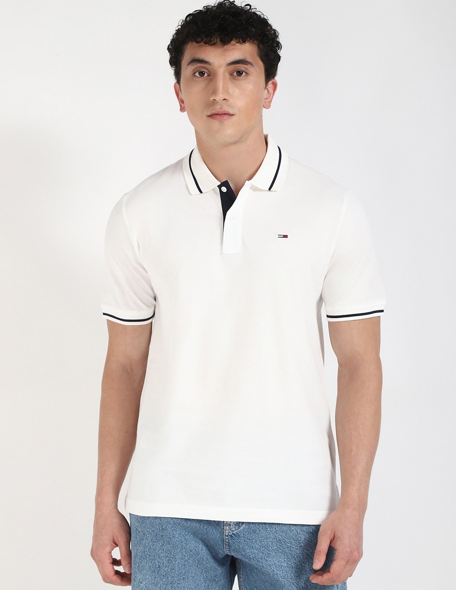 Tommy Hilfiger Solid Regular-Fit Cotton Polo Shirt