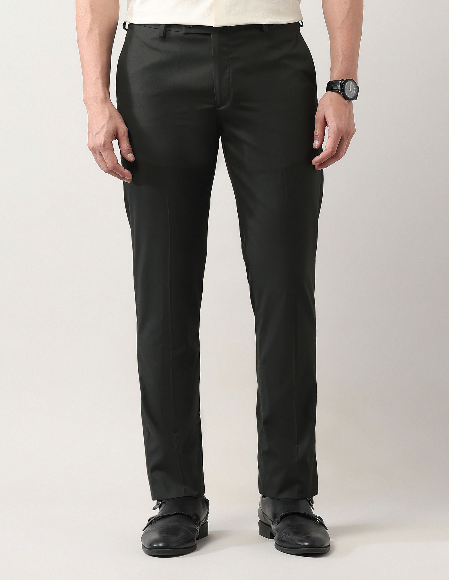 Arrow Mid Rise Regular Fit Autoflex Trousers