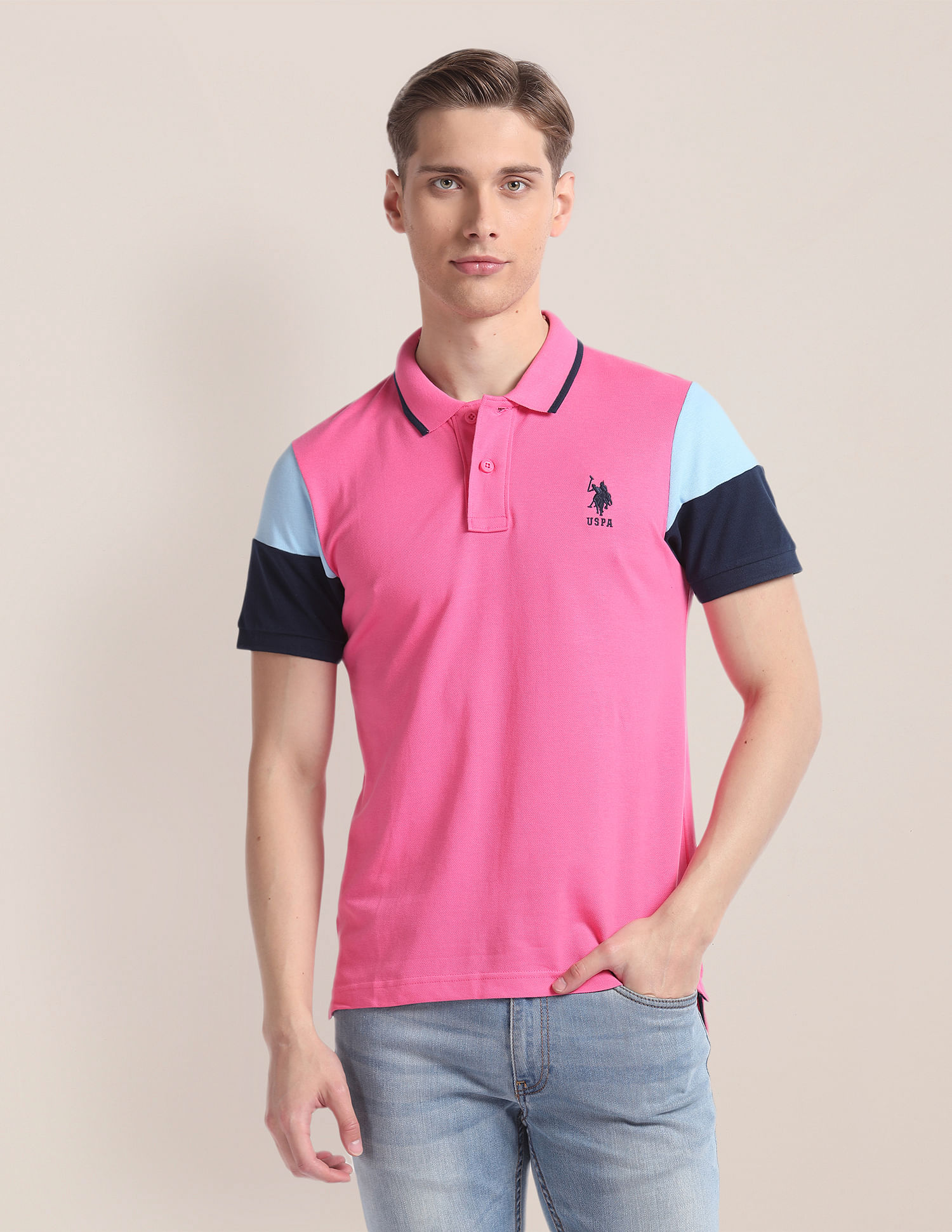 U.S. Polo Assn. Colour Block Slim Polo Shirt