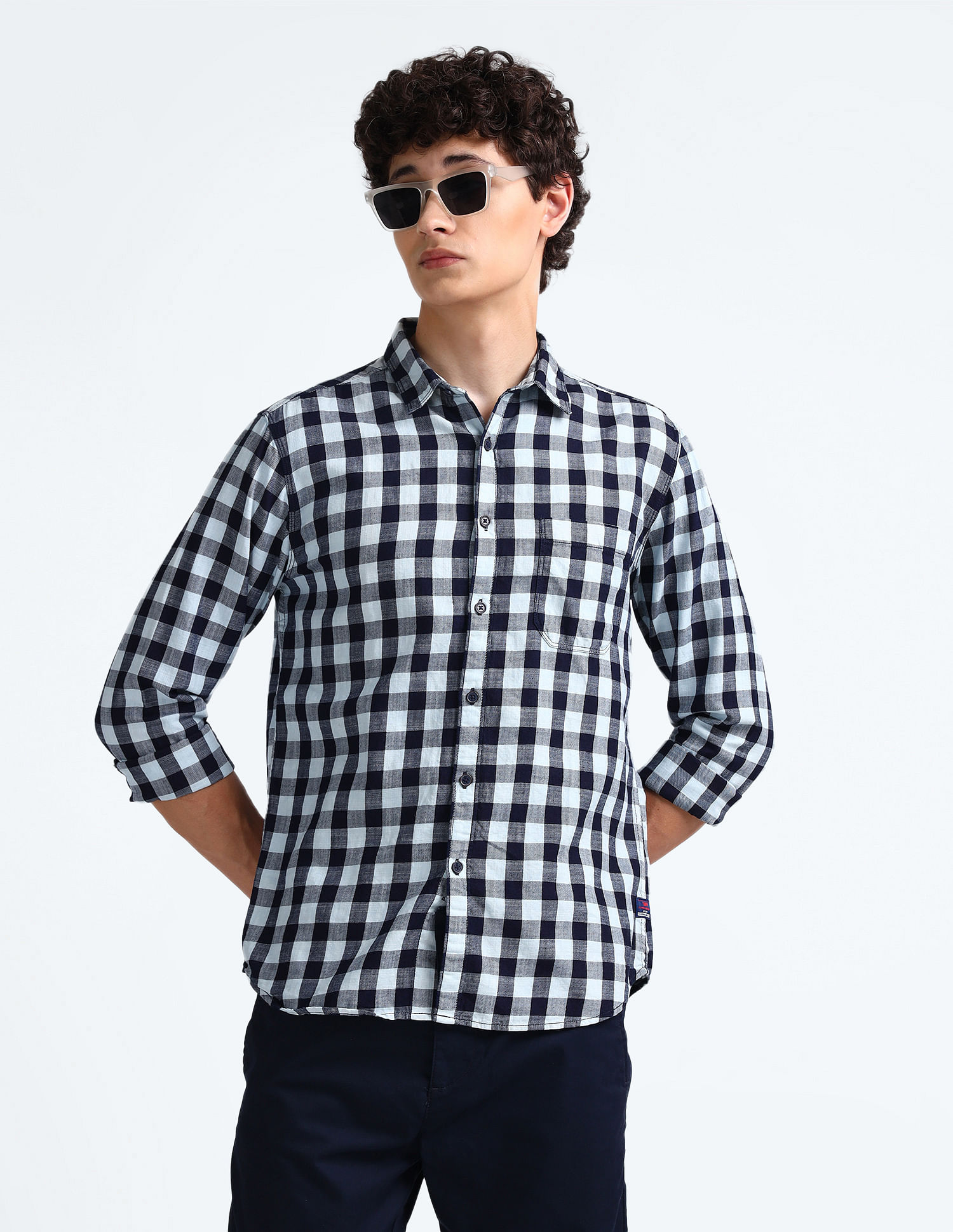 Flying Machine Shepherd Check Cotton Shirt