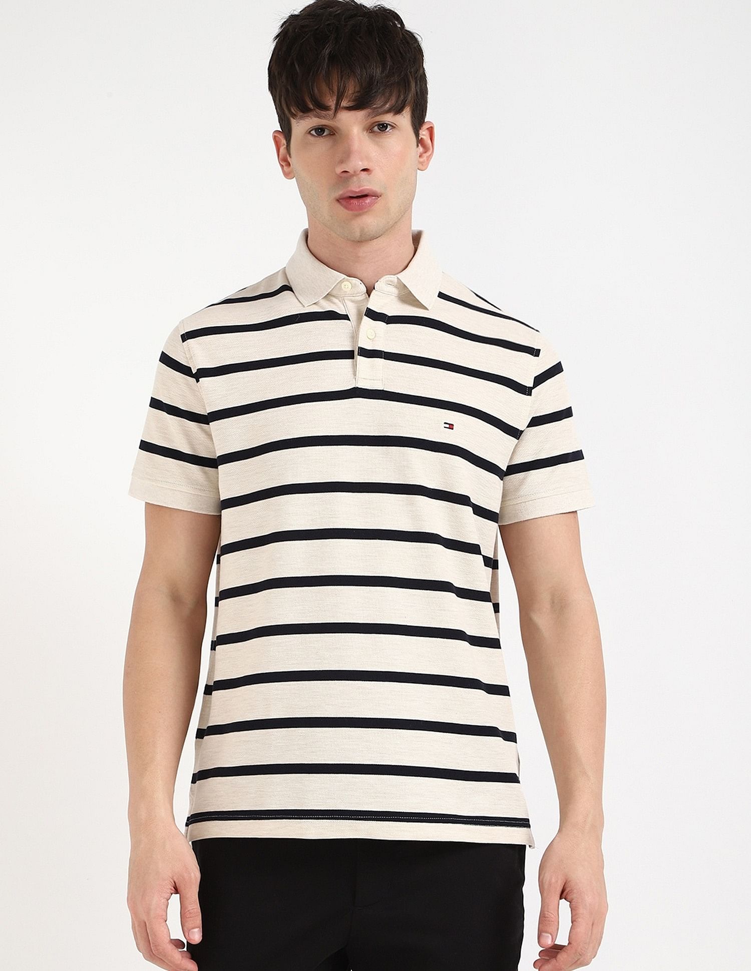 Tommy Hilfiger Striped Regular-Fit Cotton Polo Shirt