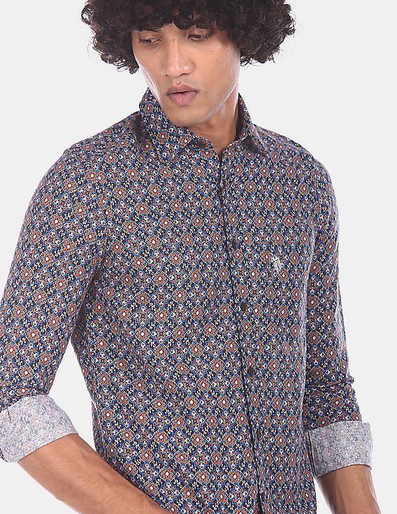 U.S. Polo Assn. Spread Collar Printed Casual Shirt