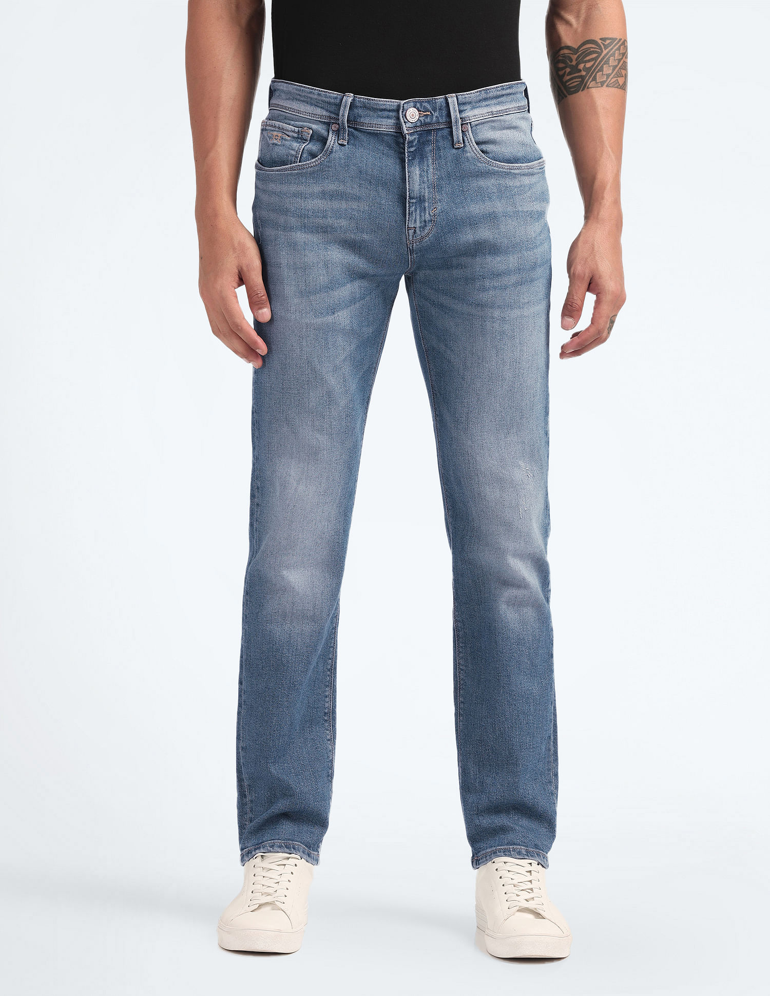 Flying Machine Freddie Slim Straight Fit Stone Wash Jeans