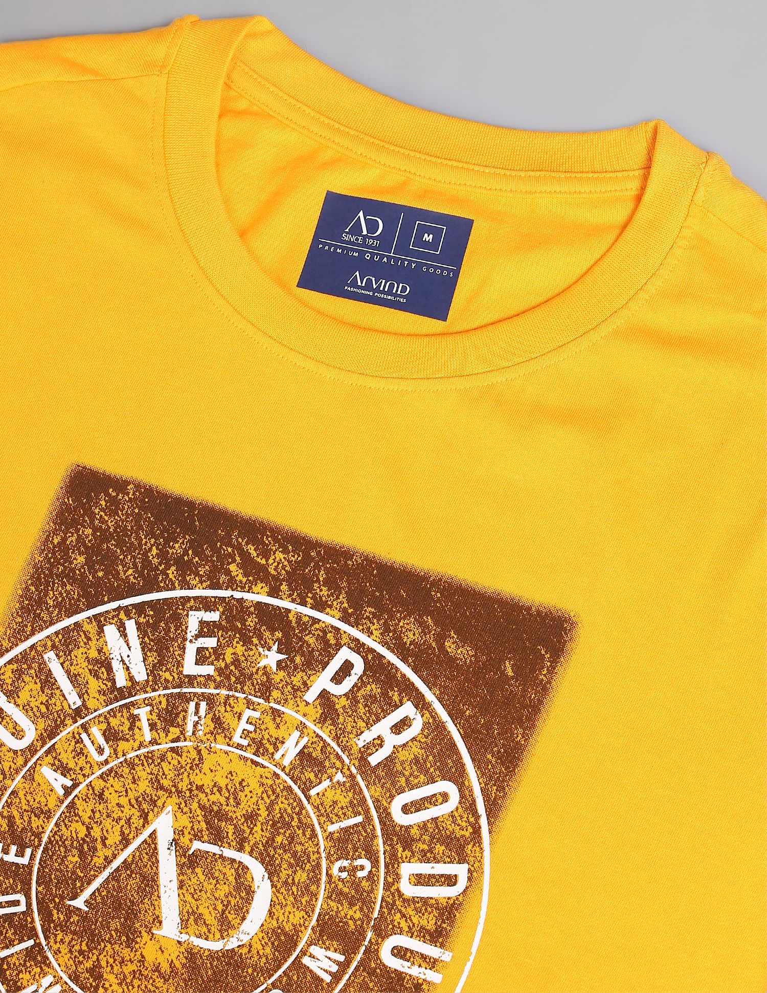 AD by Arvind Crew Neck Graphic Print T-Shirt