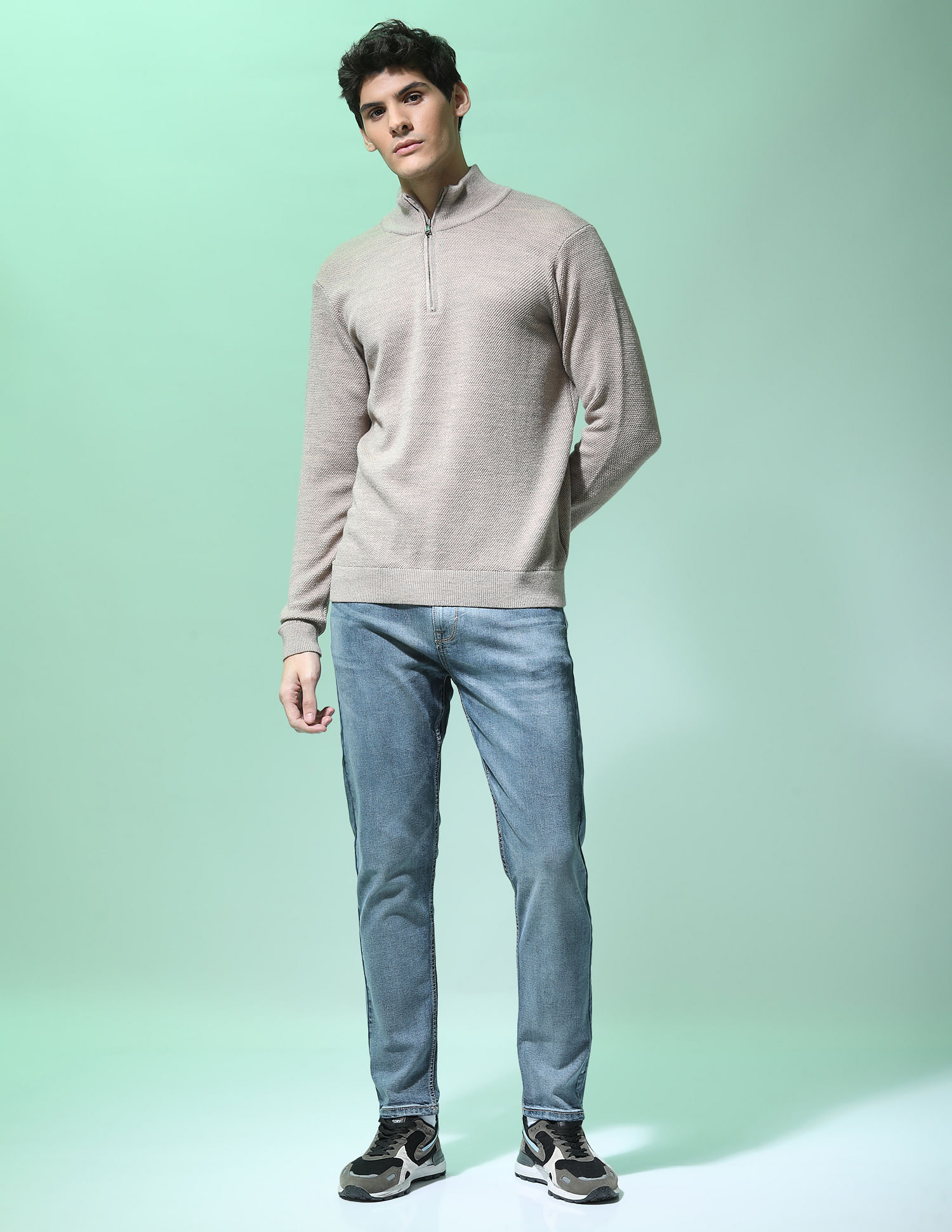 Flying Machine Slash Slim Tapered Fit Stone Wash Jeans