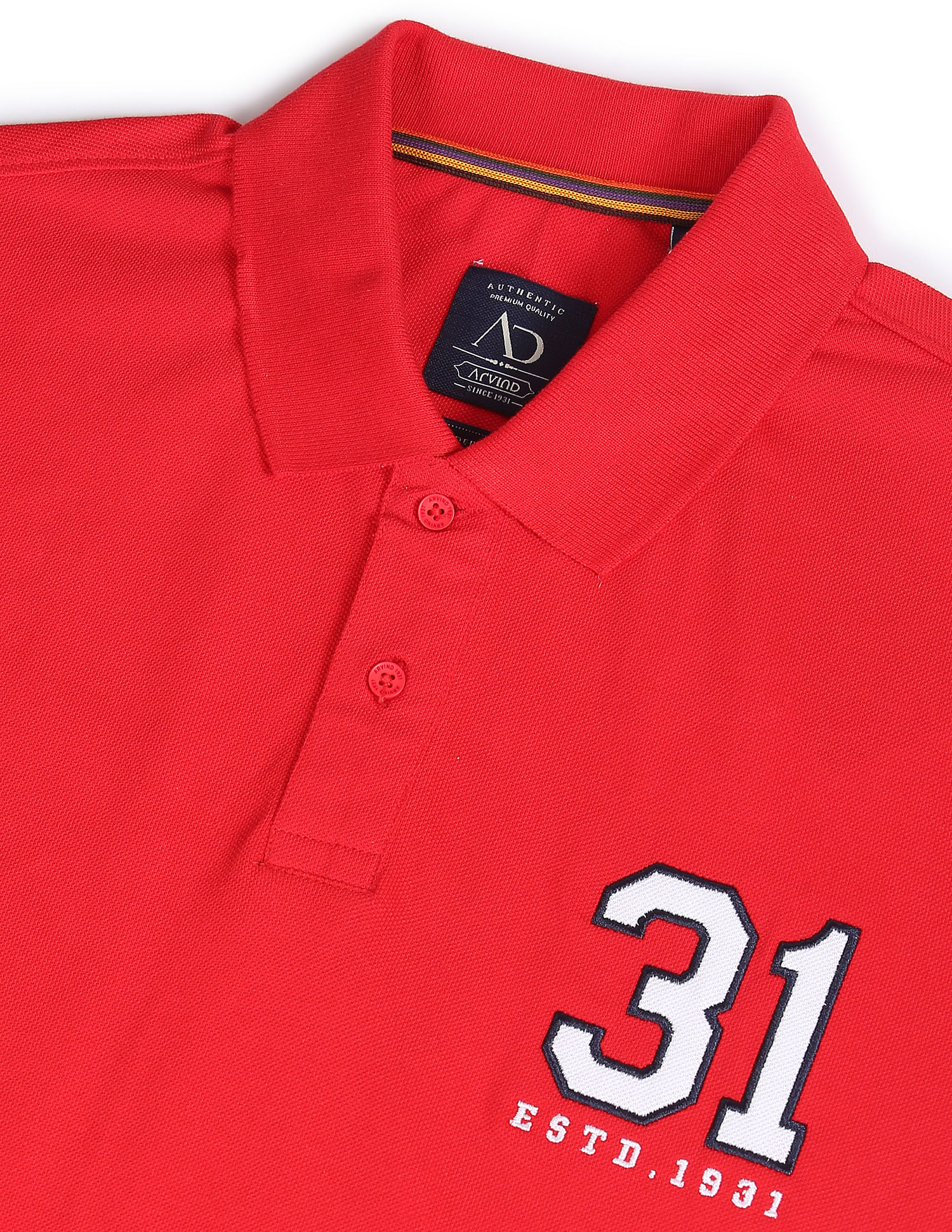AD by Arvind Cotton Colour Block Polo Shirt