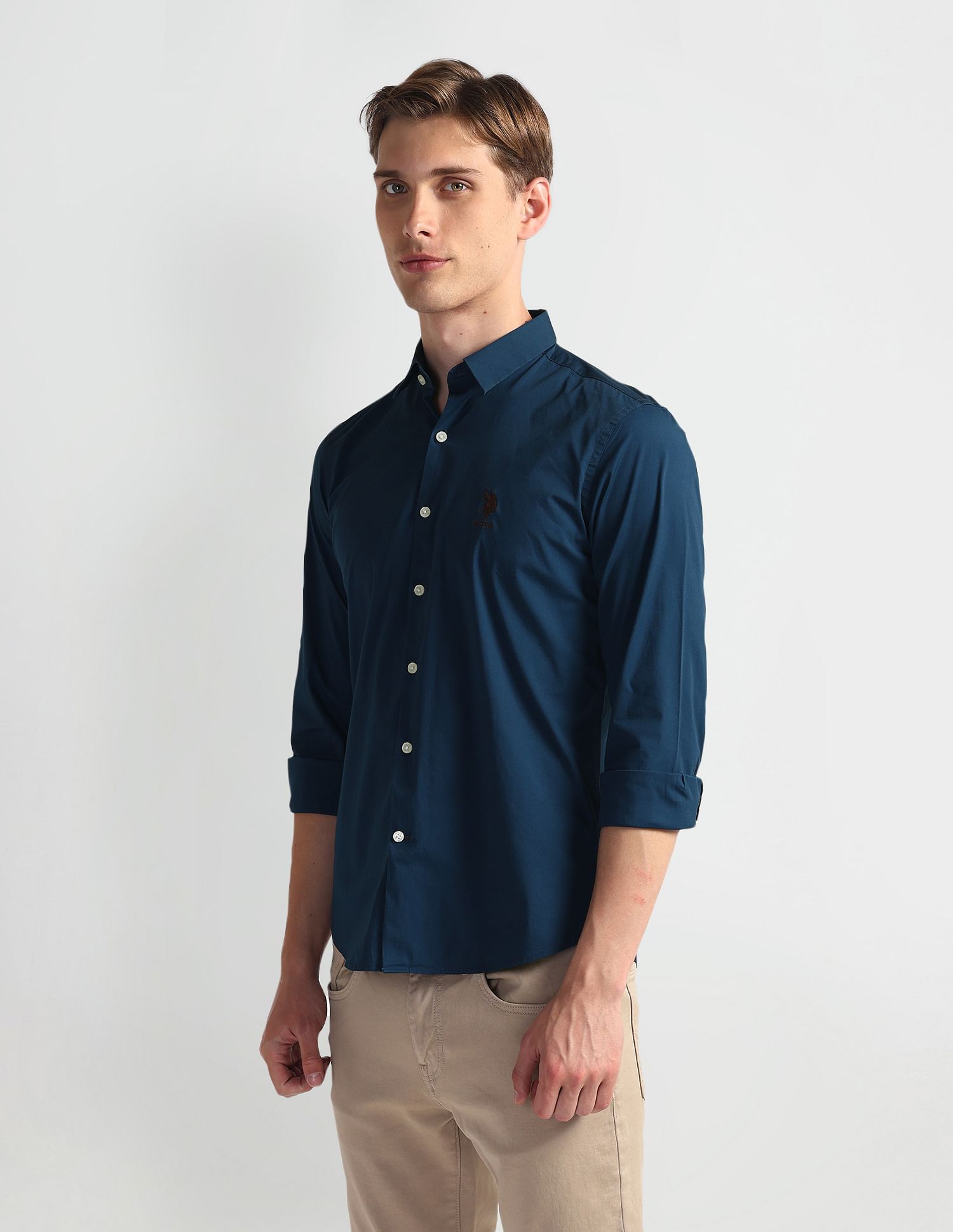U.S. Polo Assn. Denim Co. Spread Collar Twill Shirt
