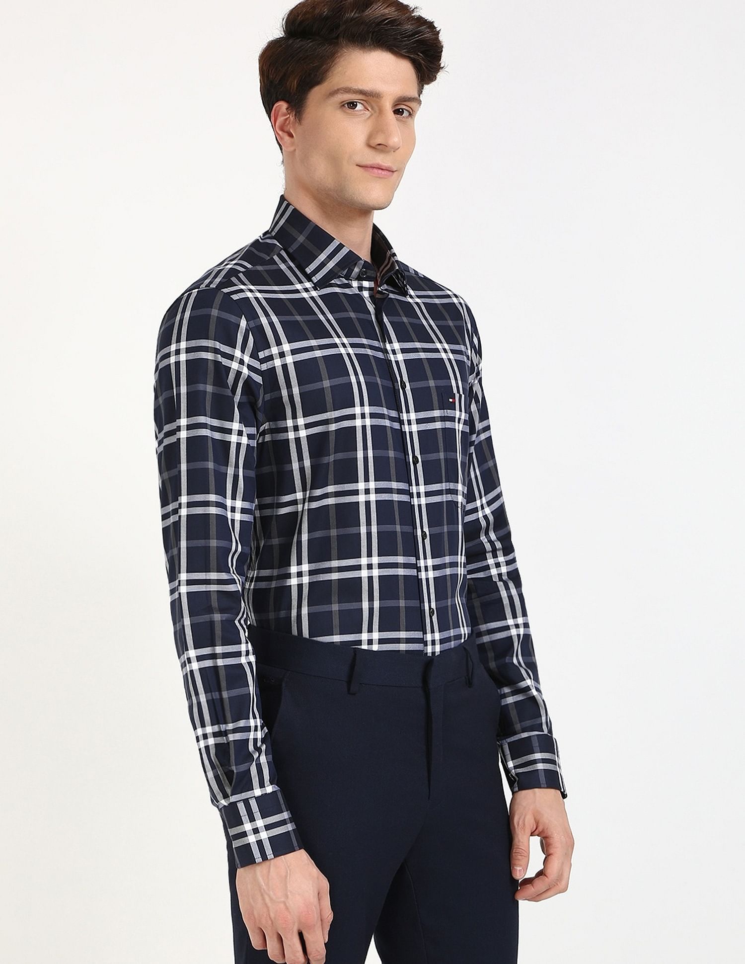 Tommy Hilfiger Checks Regular-Fit Cotton Shirt