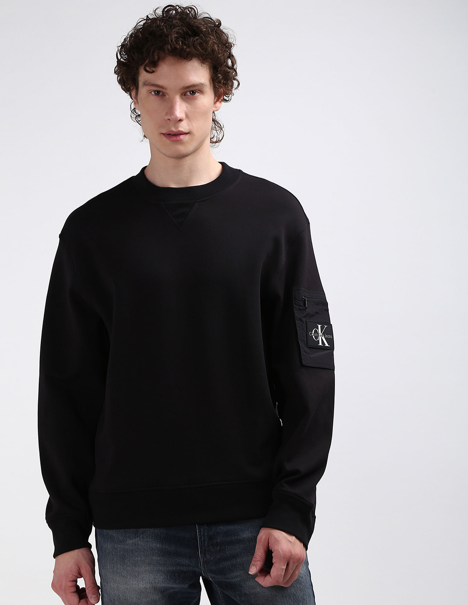 Calvin Klein Ripstop Panel Crew Neck Sweatshirt