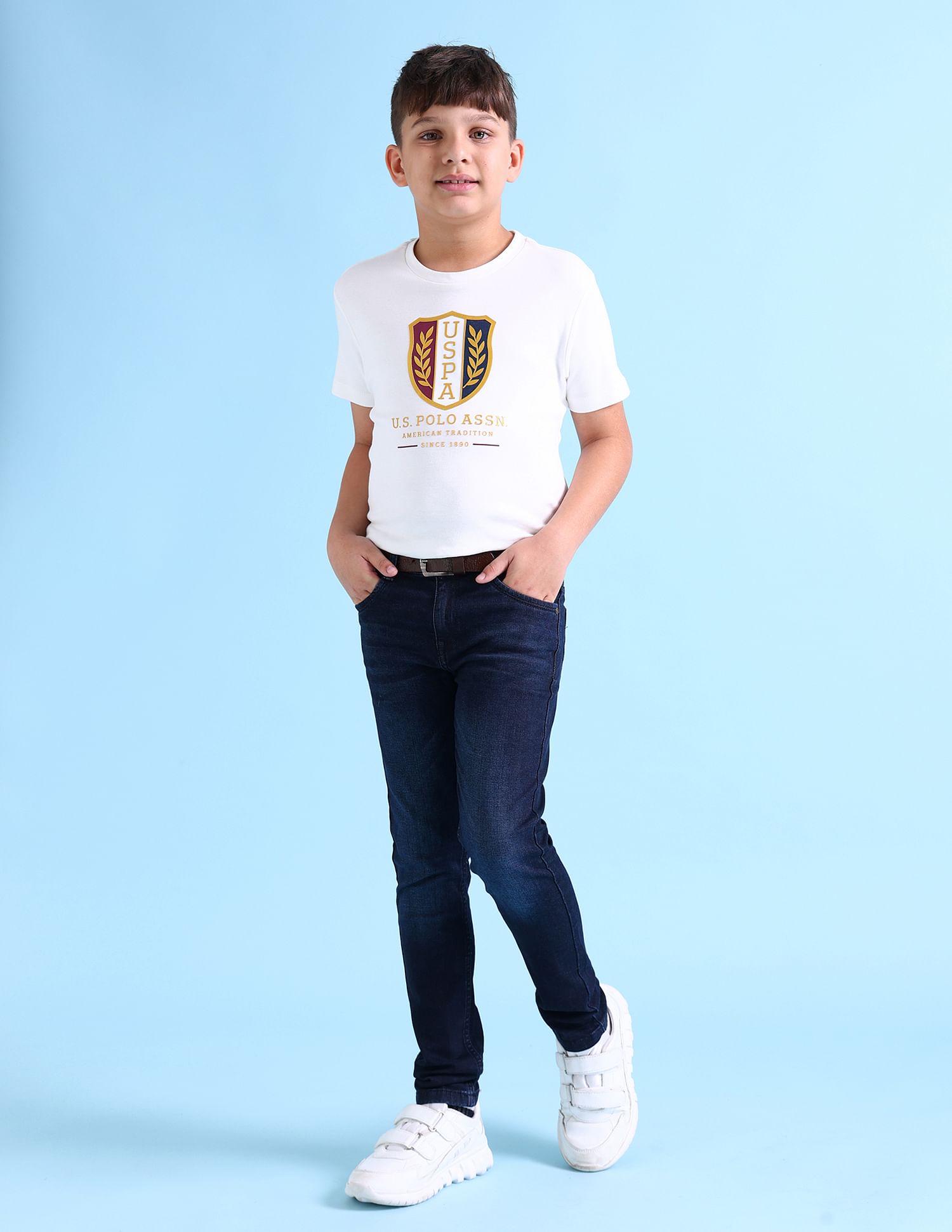 U.S. Polo Assn. Kids Boys Stone Wash Skinny Fit Jeans