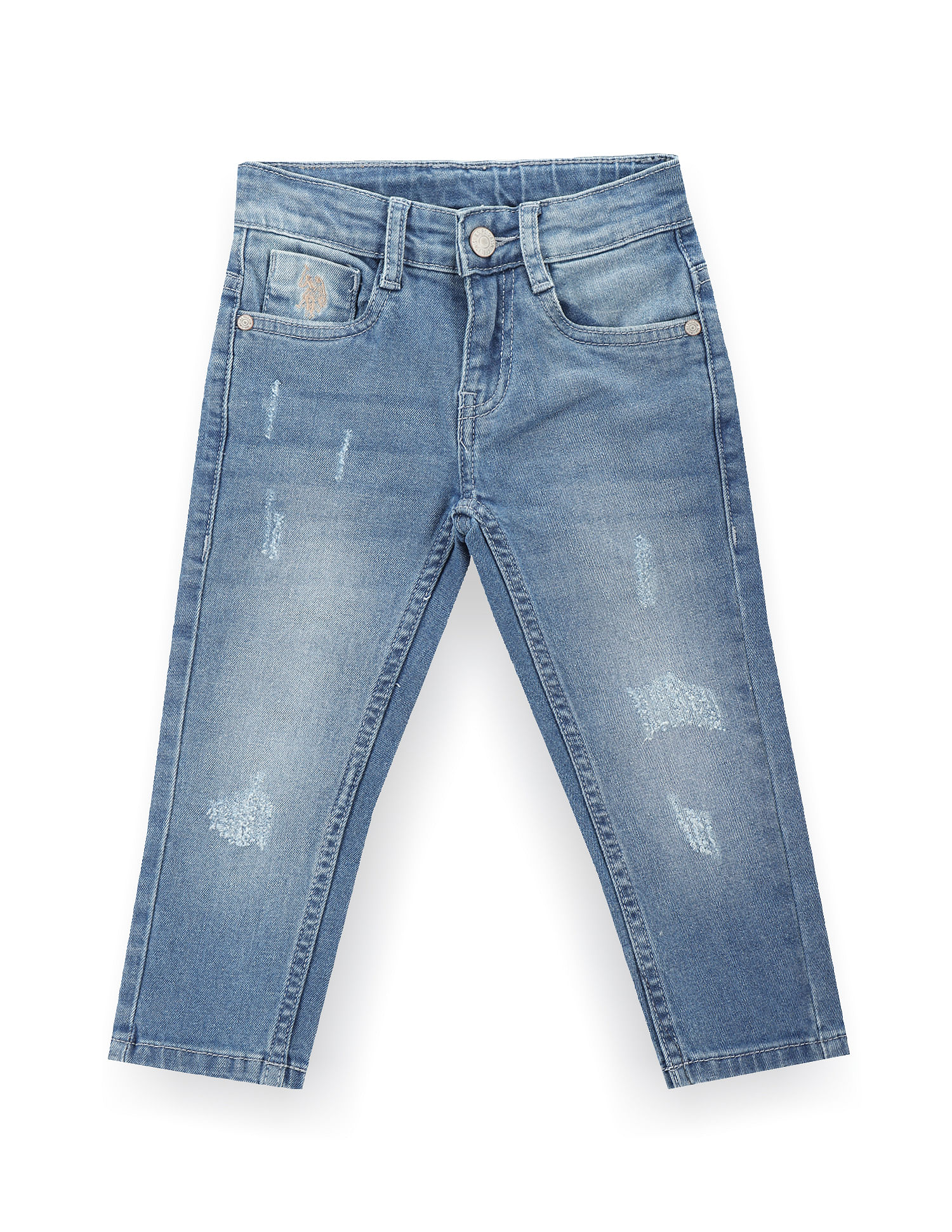 U.S. Polo Assn. Kids Boys Slim Fit Lightly Distressed Jeans