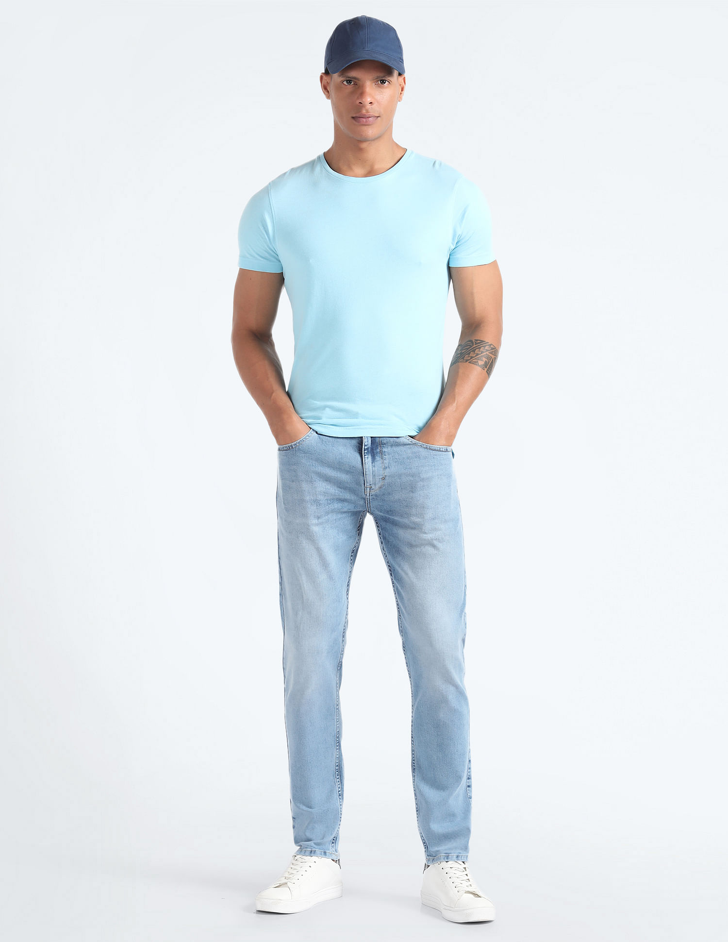 Flying Machine Slash Slim Tapered Stone Wash Jeans