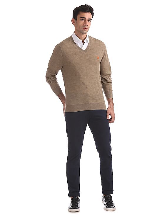 U.S. Polo Assn. Merino Wool V-Neck Sweater