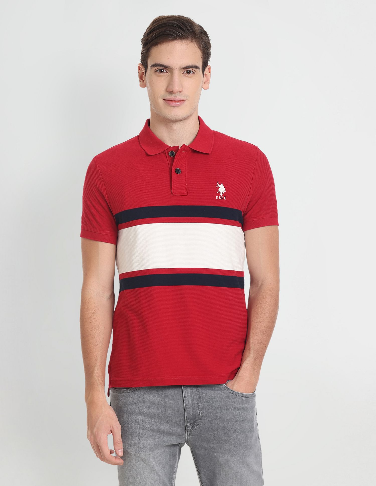 U.S. Polo Assn. Denim Co. Signature Stripe Cotton Polo Shirt