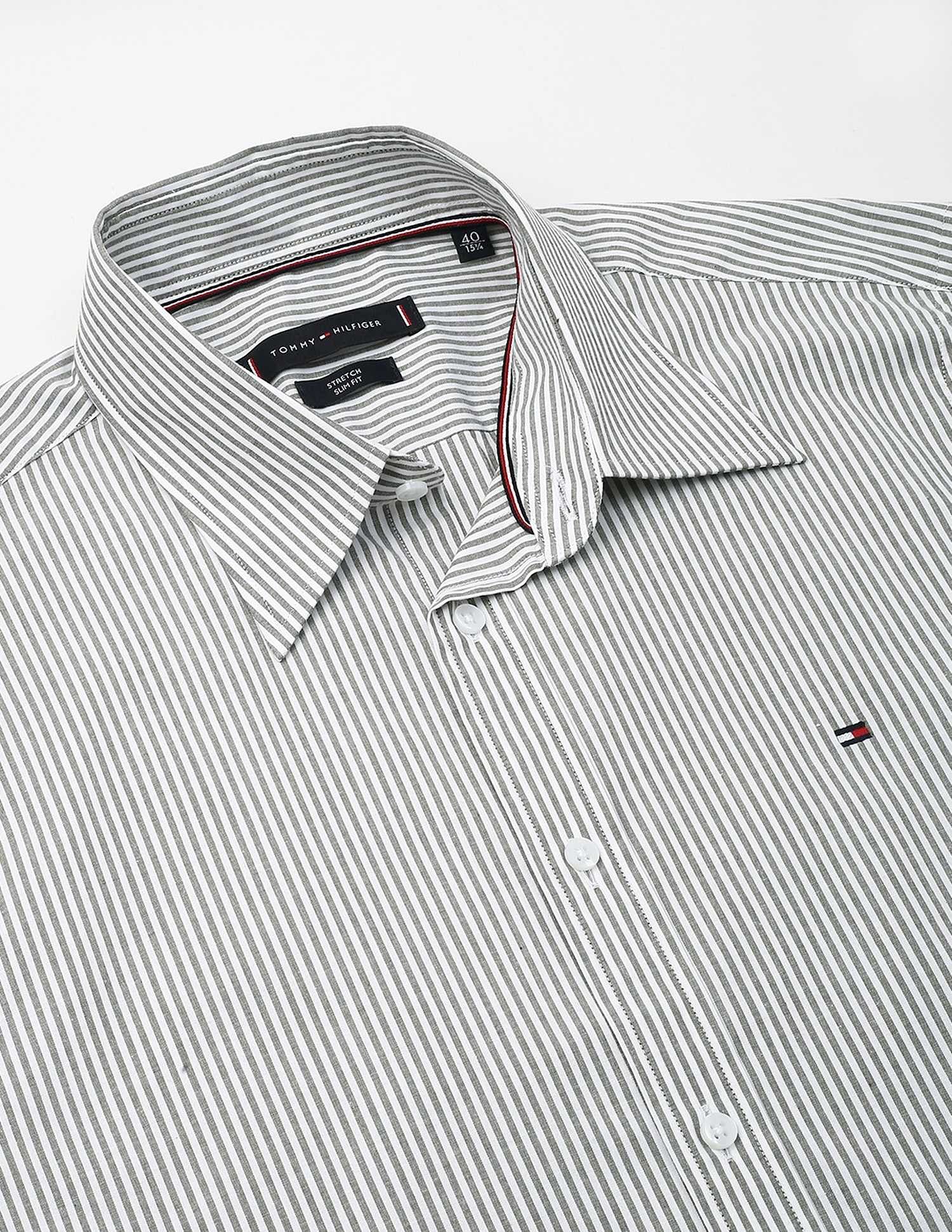 Tommy Hilfiger Striped Slim-Fit Poplin Woven Shirt