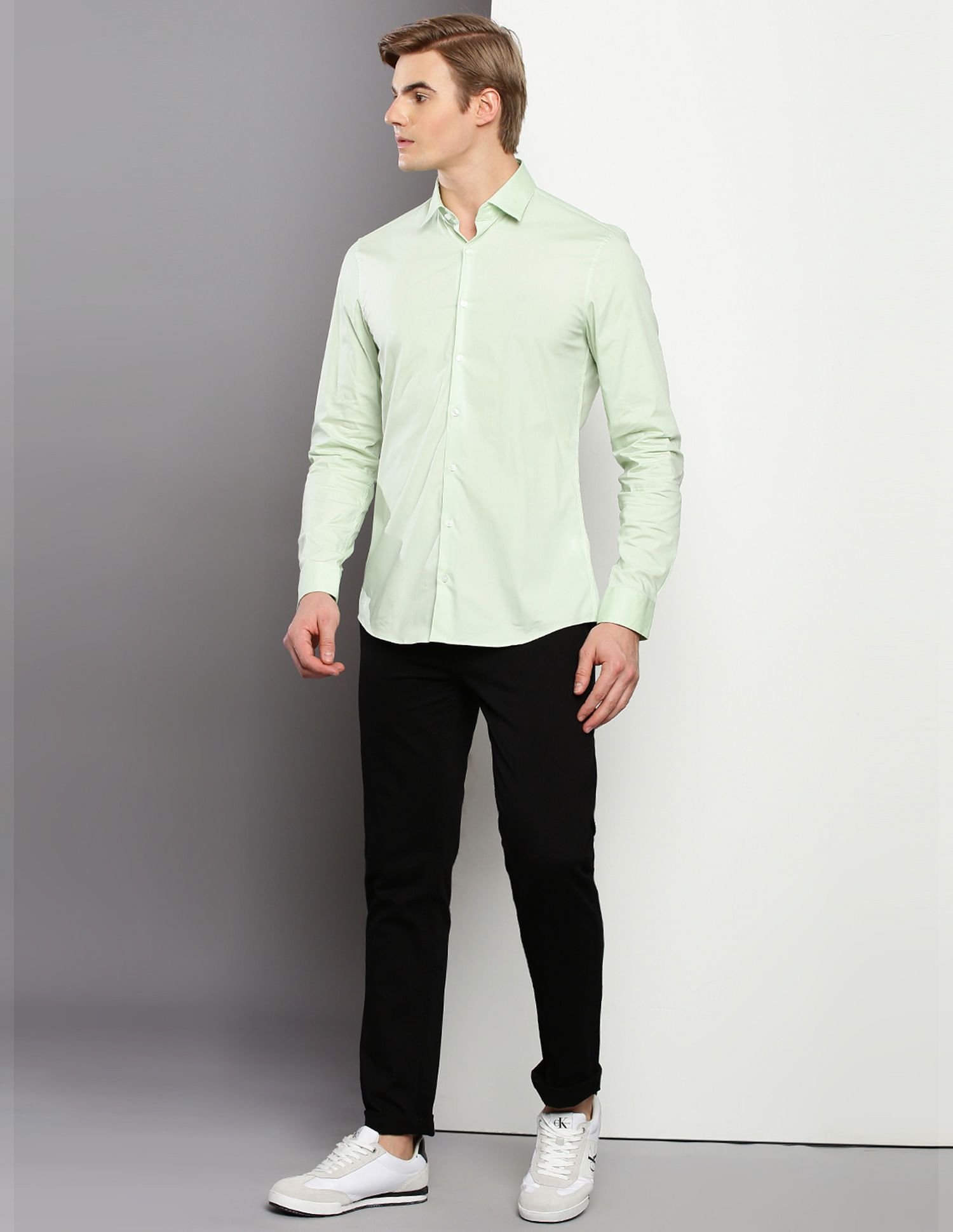 Calvin Klein Poplin Stretch Slim Shirt