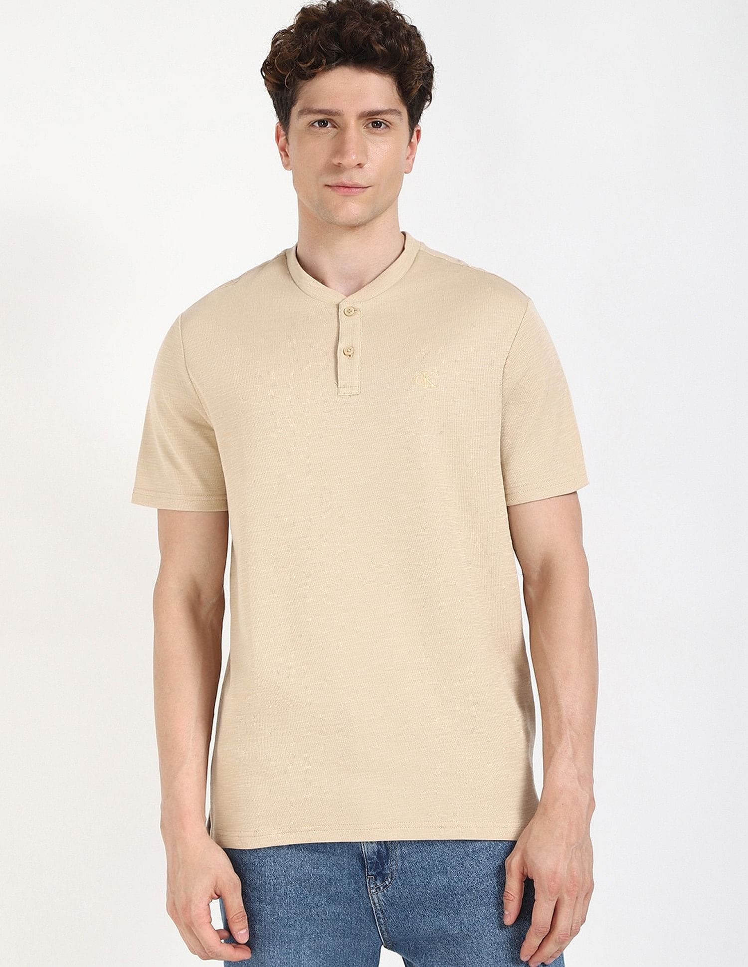 Calvin Klein Jeans Mens Regular Fit Textured T-Shirt