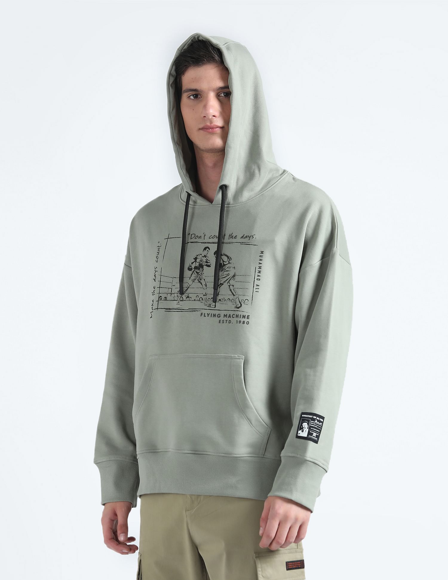 Buy Flying Machine FM X Muhammad Ali Hooded Sweatshirt NNNOW